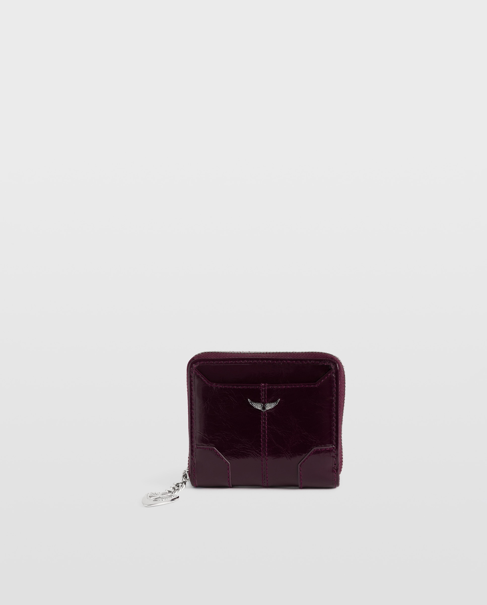 Monedero de mujer mini en piel charol efecto vintage - Zadig & Voltaire - Morado Morado-1