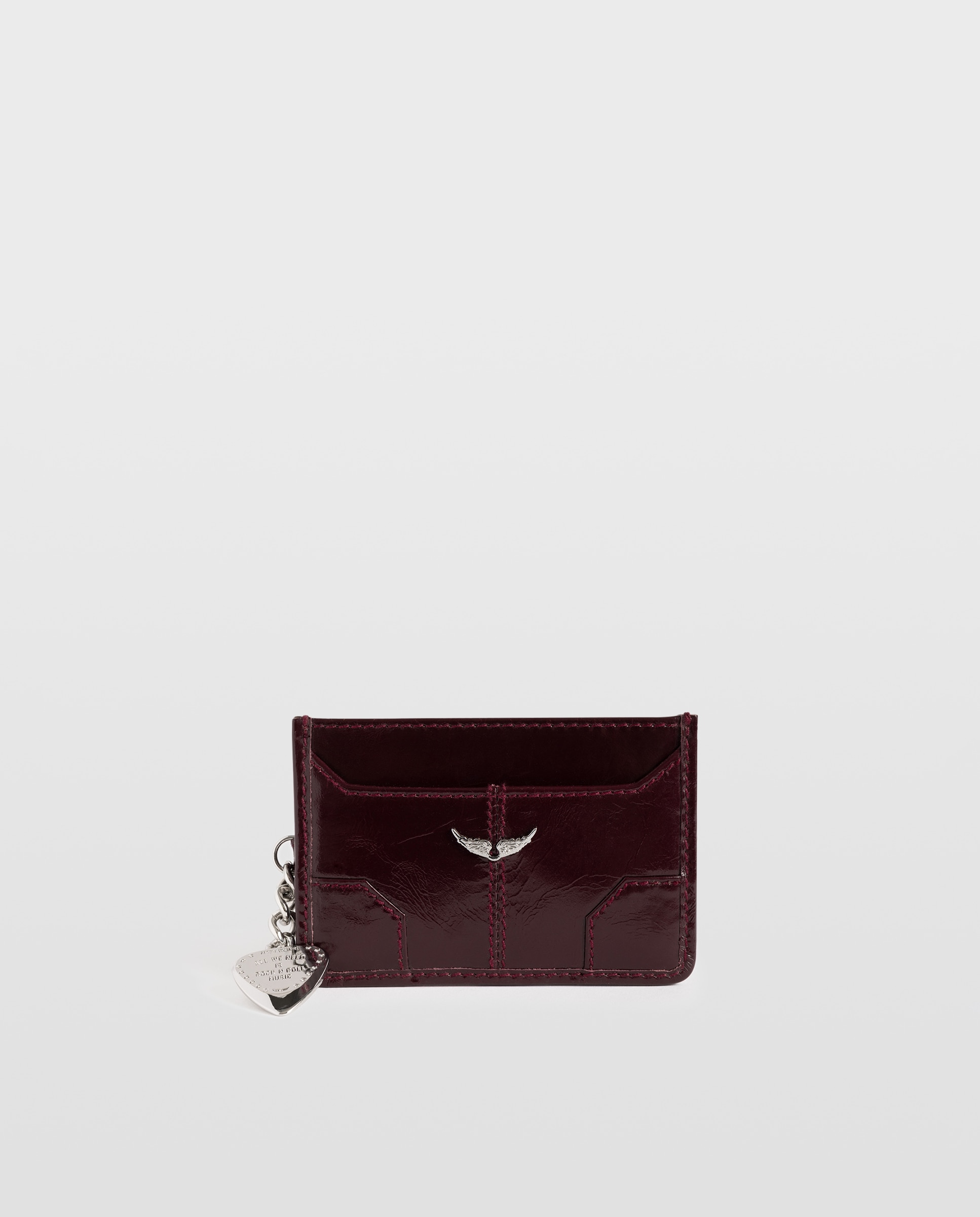 Tarjetero de mujer en piel charol efecto vintage - Zadig & Voltaire - Morado Morado-1