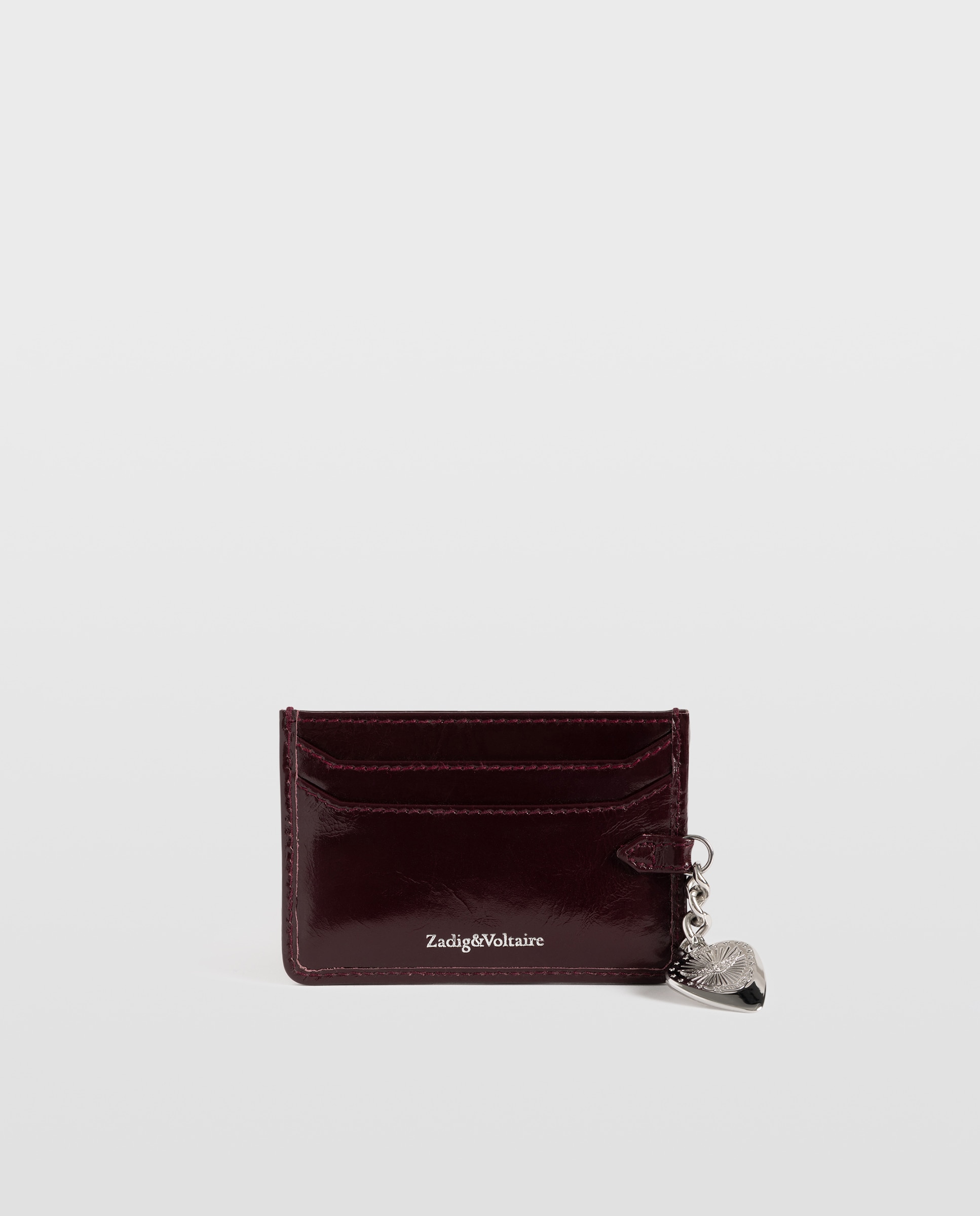 Tarjetero de mujer en piel charol efecto vintage - Zadig & Voltaire - Morado Morado-3
