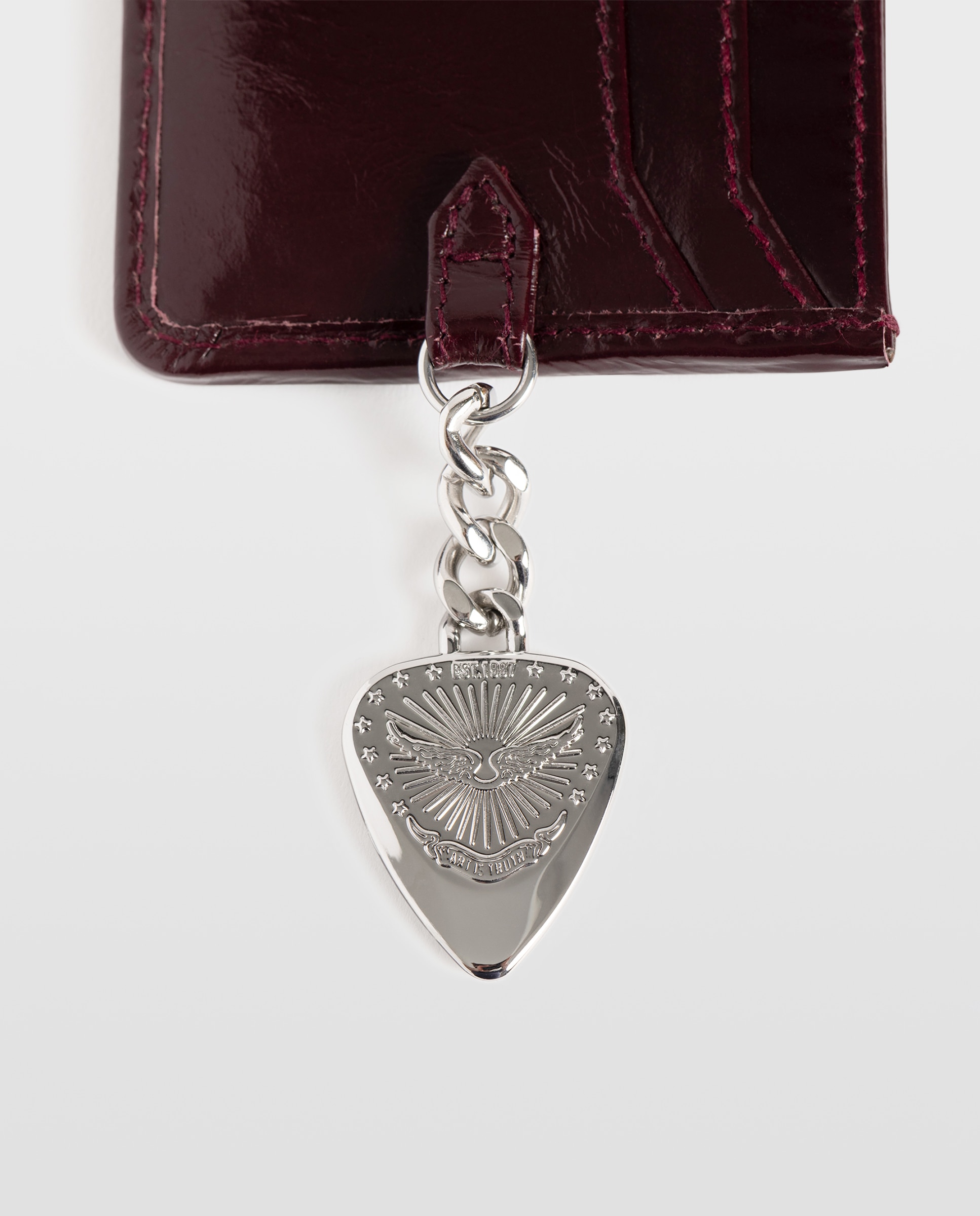 Tarjetero de mujer en piel charol efecto vintage - Zadig & Voltaire - Morado Morado-4