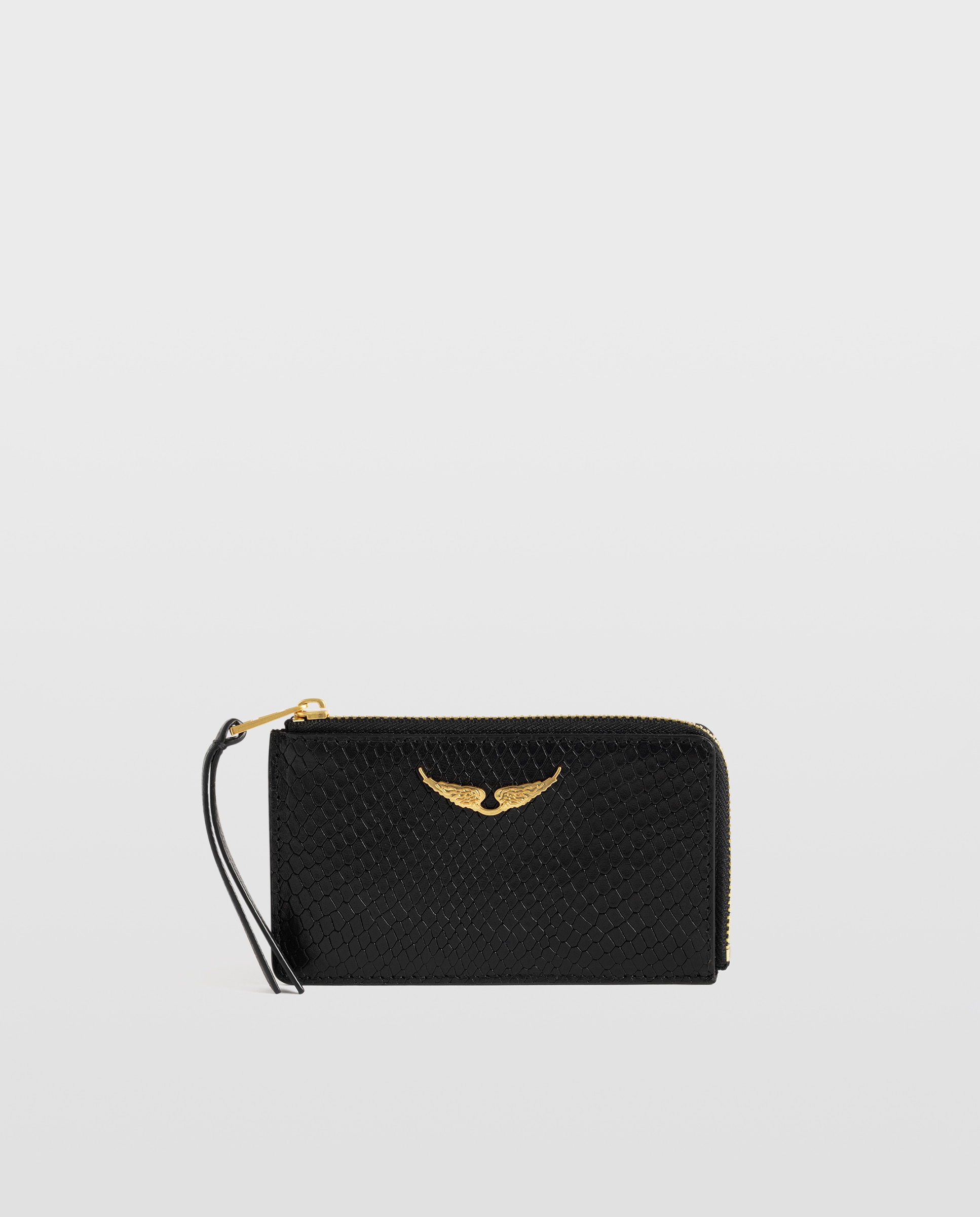 Tarjetero para mujer de piel con efecto pitón - Zadig & Voltaire - Negro Negro-1
