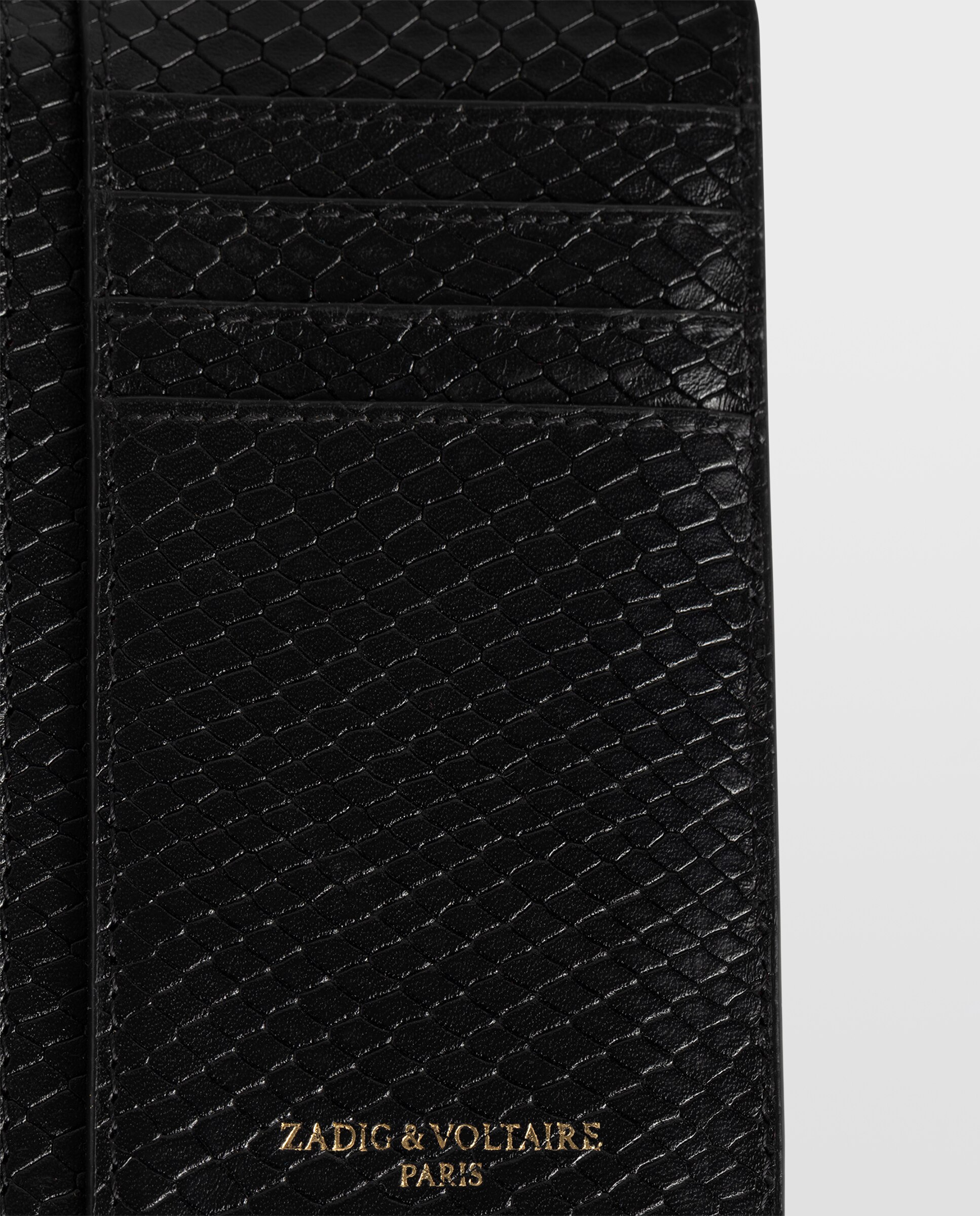 Tarjetero para mujer de piel con efecto pitón - Zadig & Voltaire - Negro Negro-2