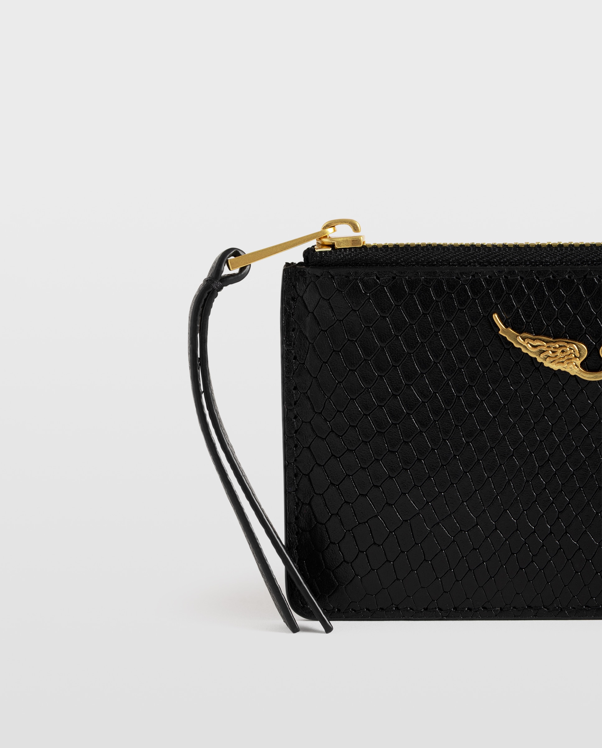 Tarjetero para mujer de piel con efecto pitón - Zadig & Voltaire - Negro Negro-4
