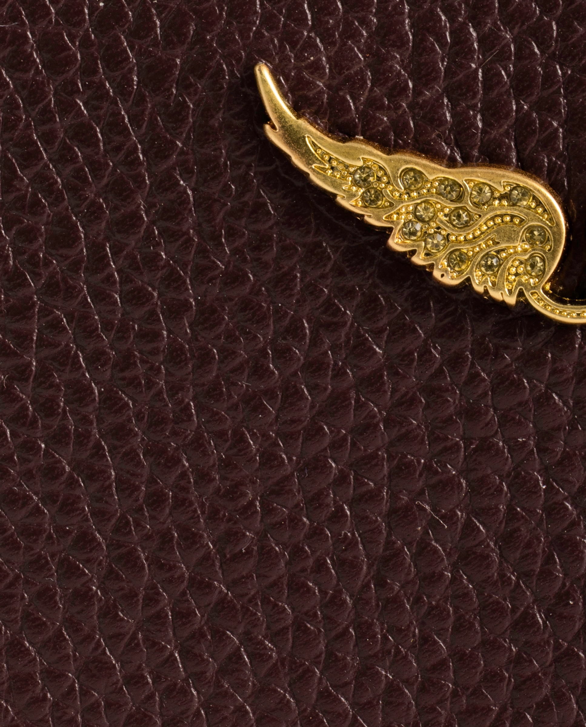 Tarjetero de mujer de piel granulada con colgante de strass - Zadig & Voltaire - Morado Morado-2