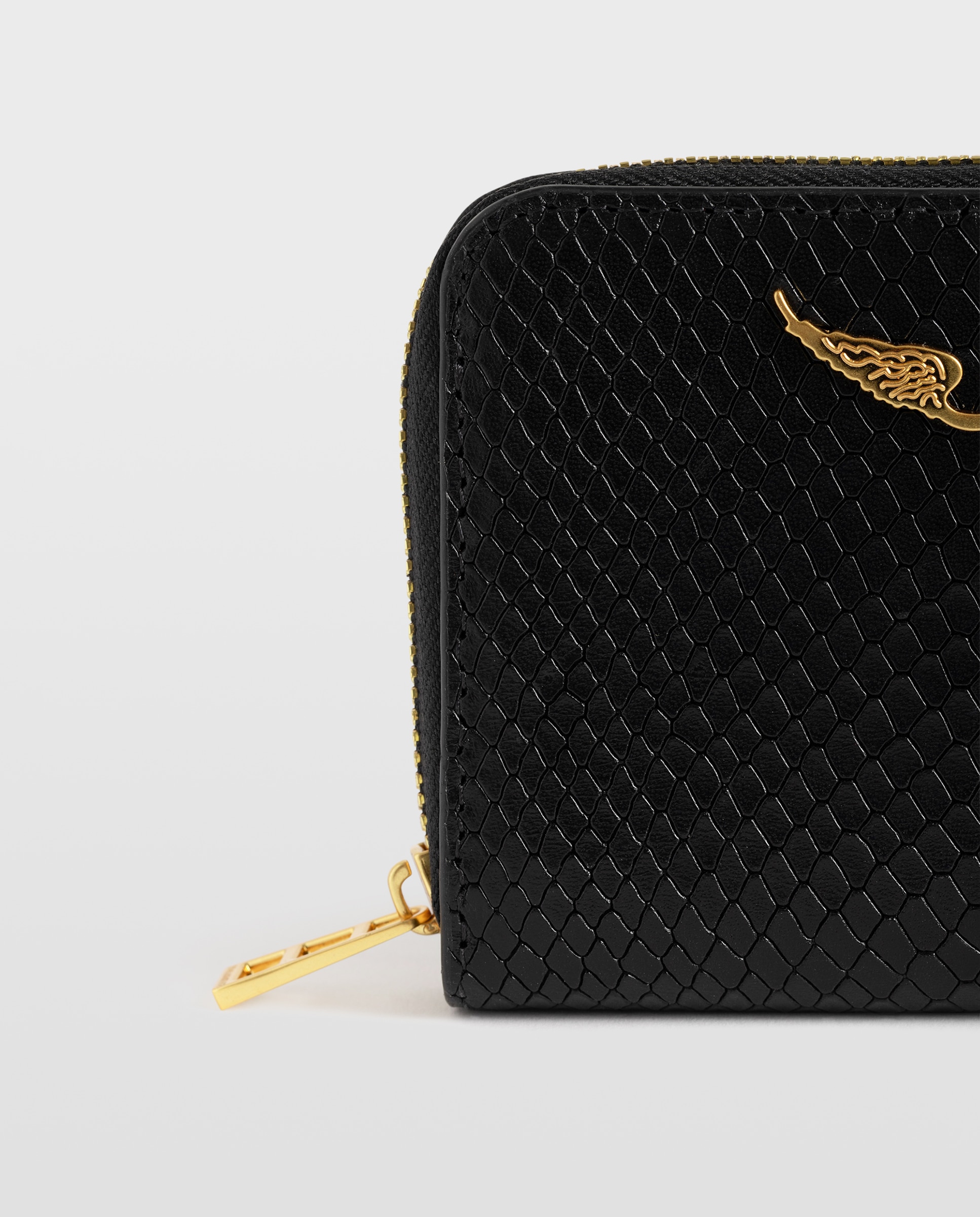 Imagen 4 de Monedero de mujer mini de piel efecto pitón - Zadig & Voltaire - Negro Negro