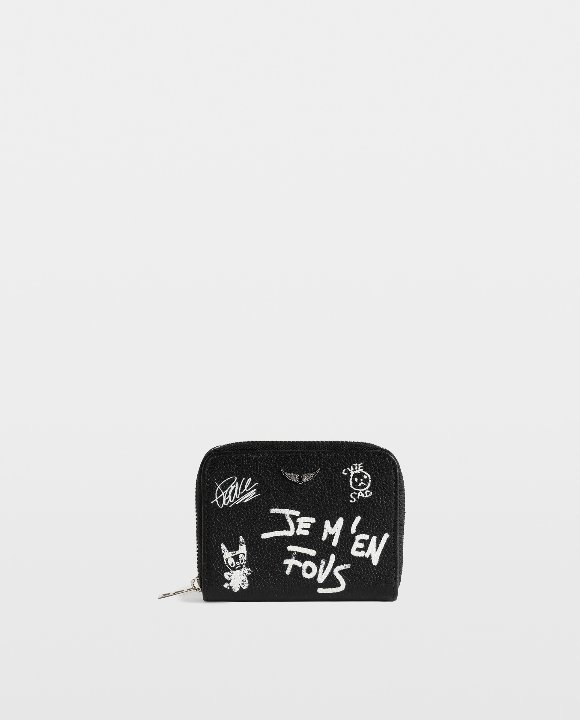 Monedero mini de piel con tag - Zadig & Voltaire - Negro Negro-1