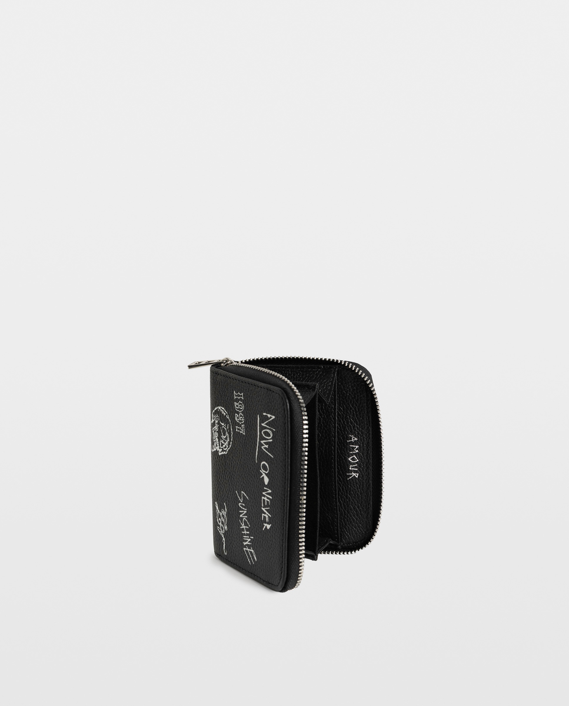 Monedero mini de piel con tag - Zadig & Voltaire - Negro Negro-4