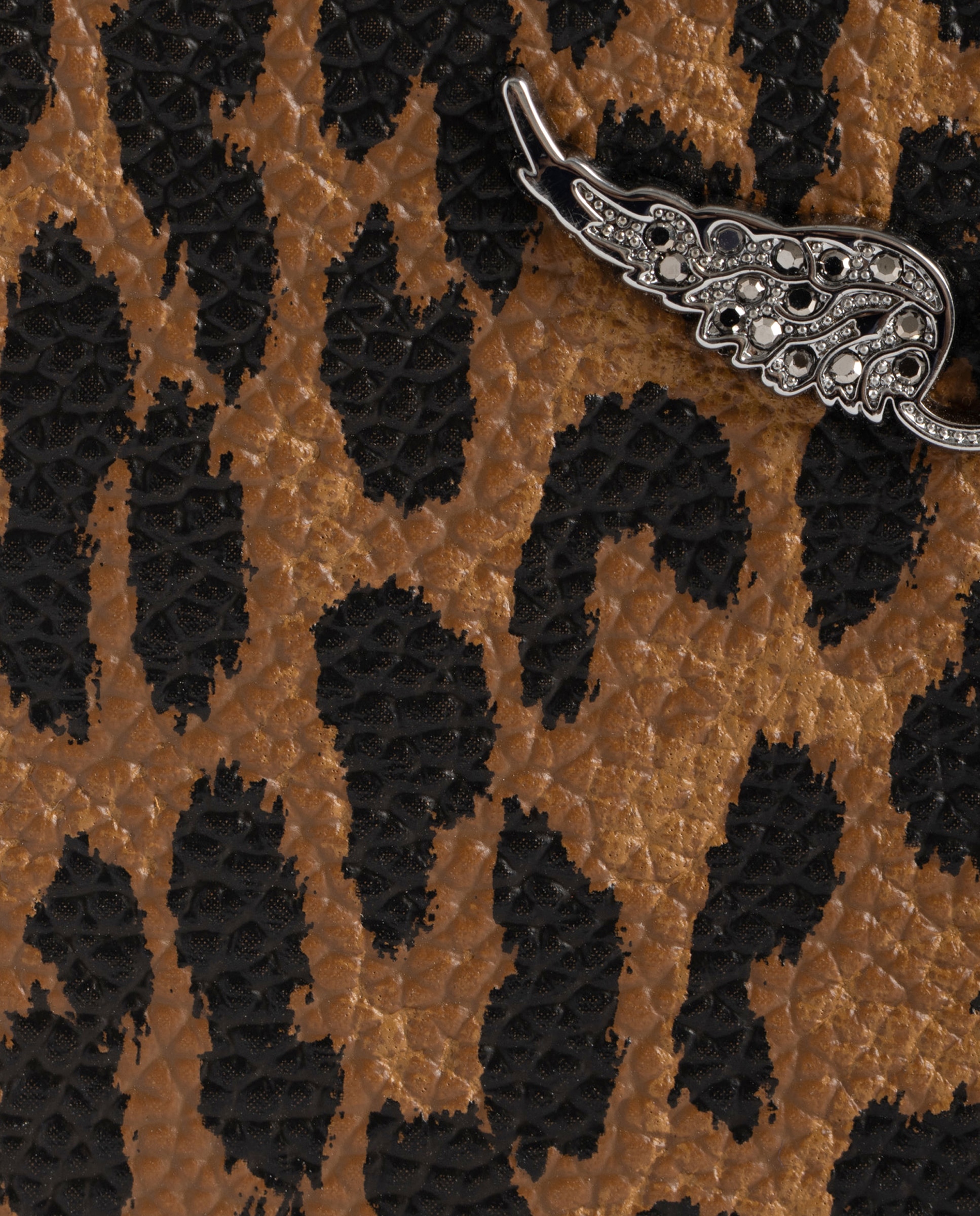 Imagen 2 de Tarjetero de mujer en piel con estampado leopardo y alas de strass - Zadig & Voltaire - Marrón Marrón