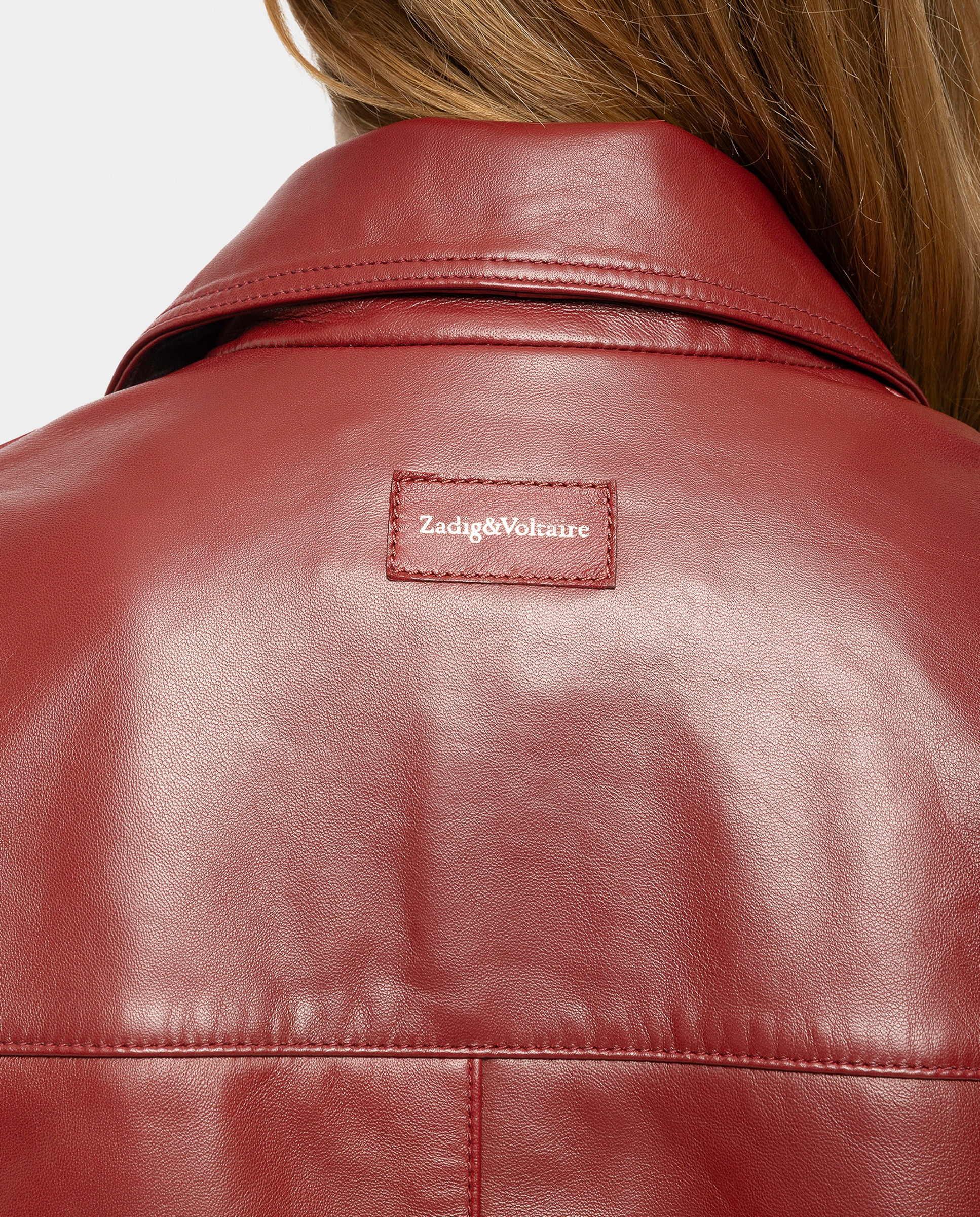 Cazadora de mujer crop con estampado de leopardo de piel efecto potro - Zadig & Voltaire - Rojo Rojo-4