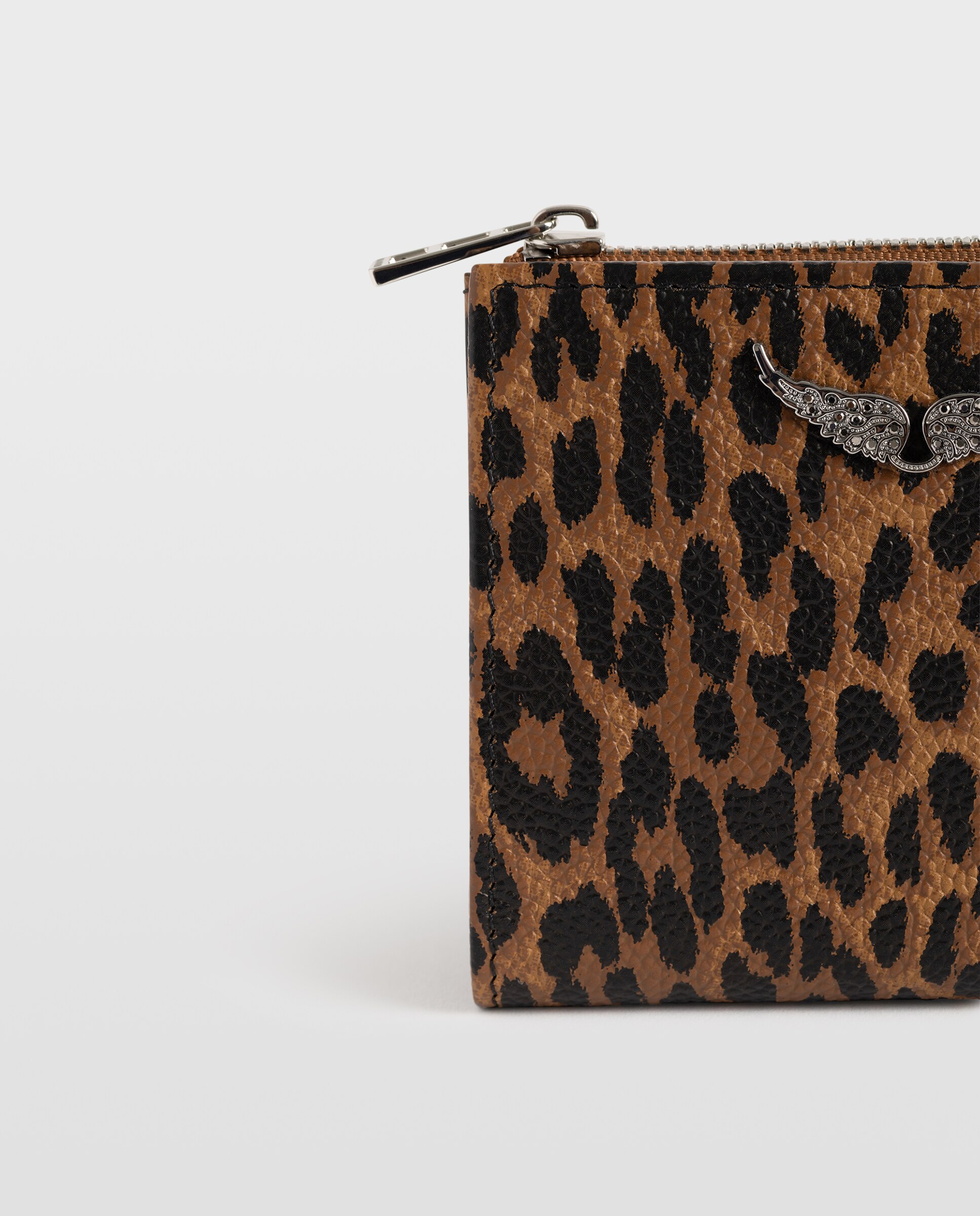Imagen 4 de Cartera de mujer de piel con efecto leopardo y bolsillo cremallera - Zadig & Voltaire - Marrón Marrón