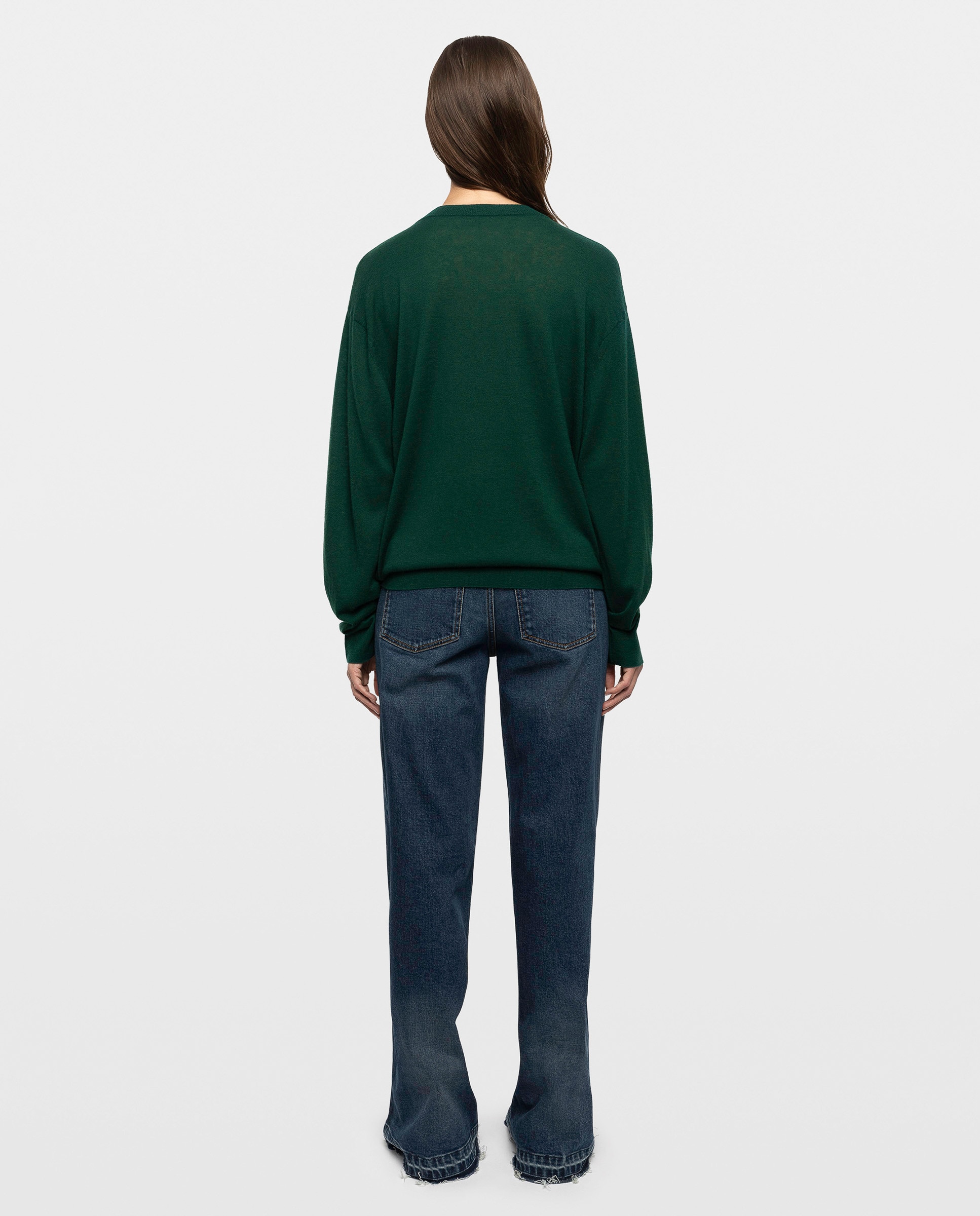 Jersey de mujer 100% cachemira de cuello redondo oversize - Zadig & Voltaire - Verde Verde-2