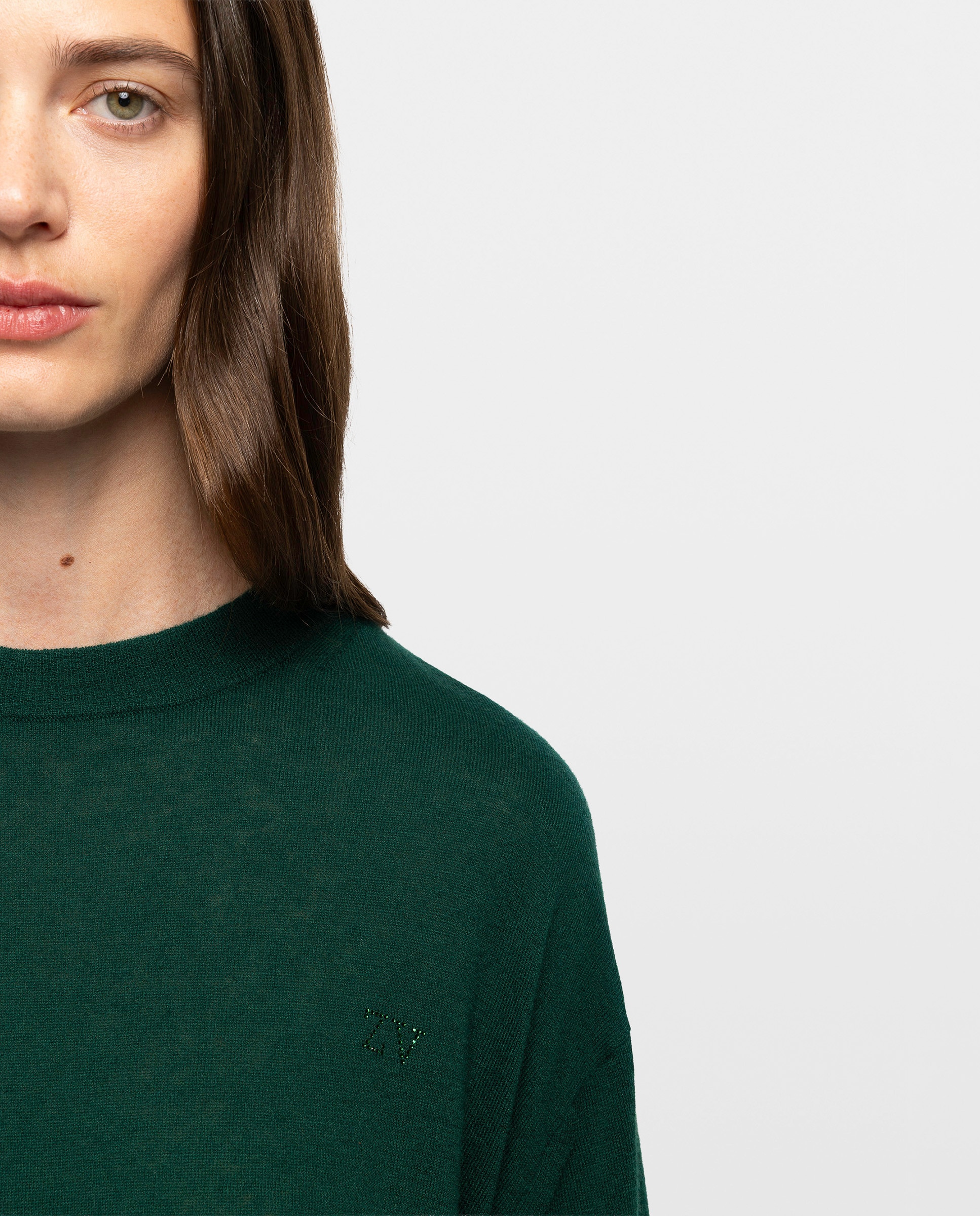 Jersey de mujer 100% cachemira de cuello redondo oversize - Zadig & Voltaire - Verde Verde-4