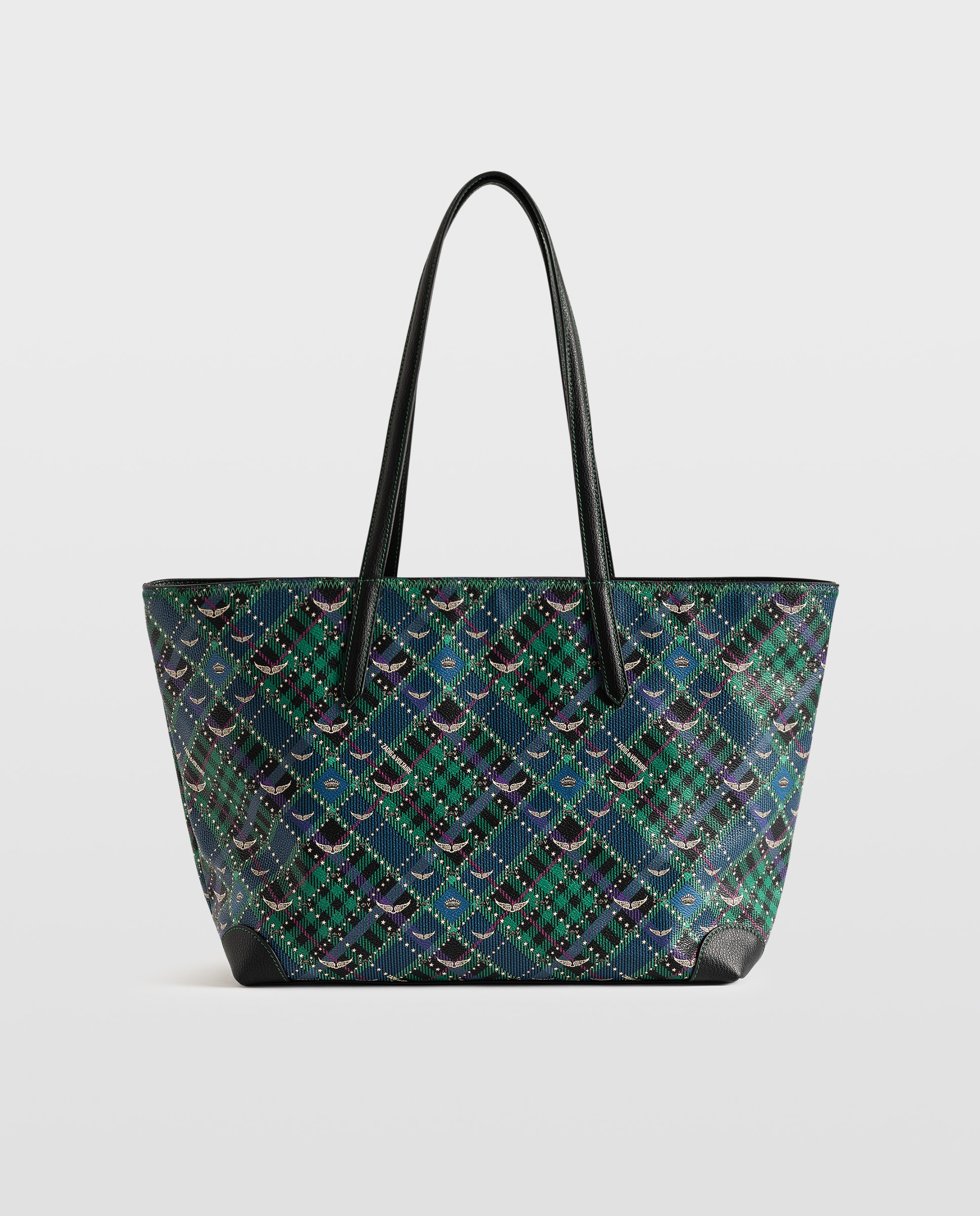 Bolso shopper con estampado punk check de lona revestida - Zadig & Voltaire - Verde oscuro Verde oscuro-3