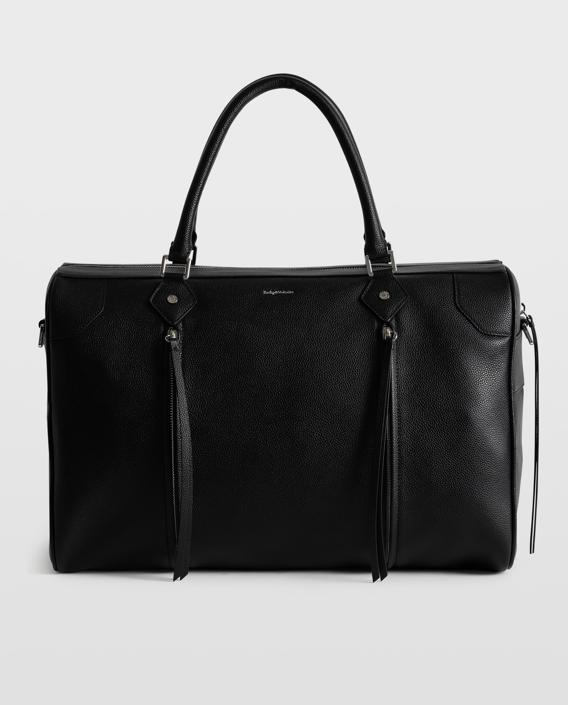 Bolso de hombro sunny travel de piel granulada con diseño ampliable y bandolera extraíble - Zadig & Voltaire - Negro Negro-1