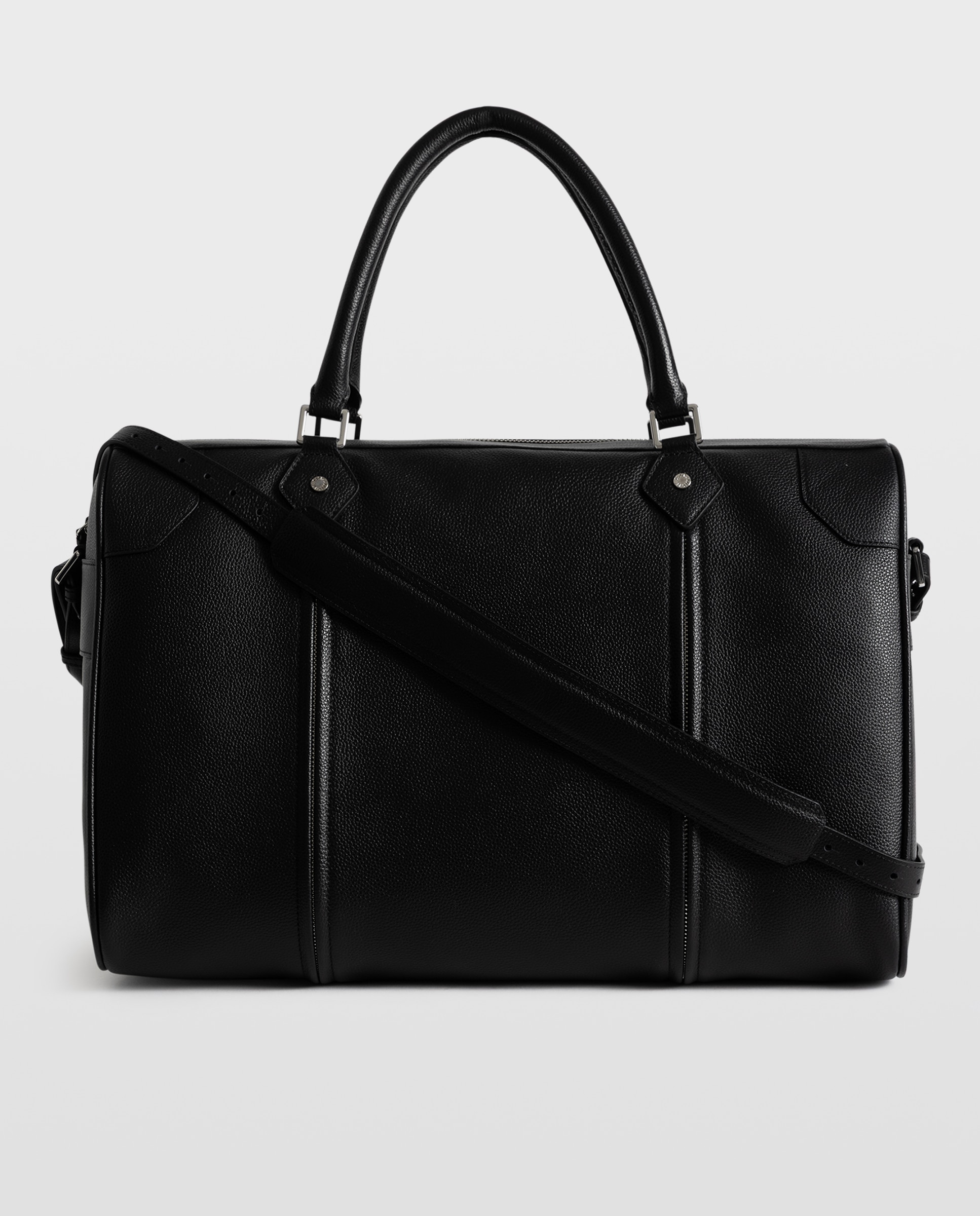 Bolso de hombro sunny travel de piel granulada con diseño ampliable y bandolera extraíble - Zadig & Voltaire - Negro Negro-3
