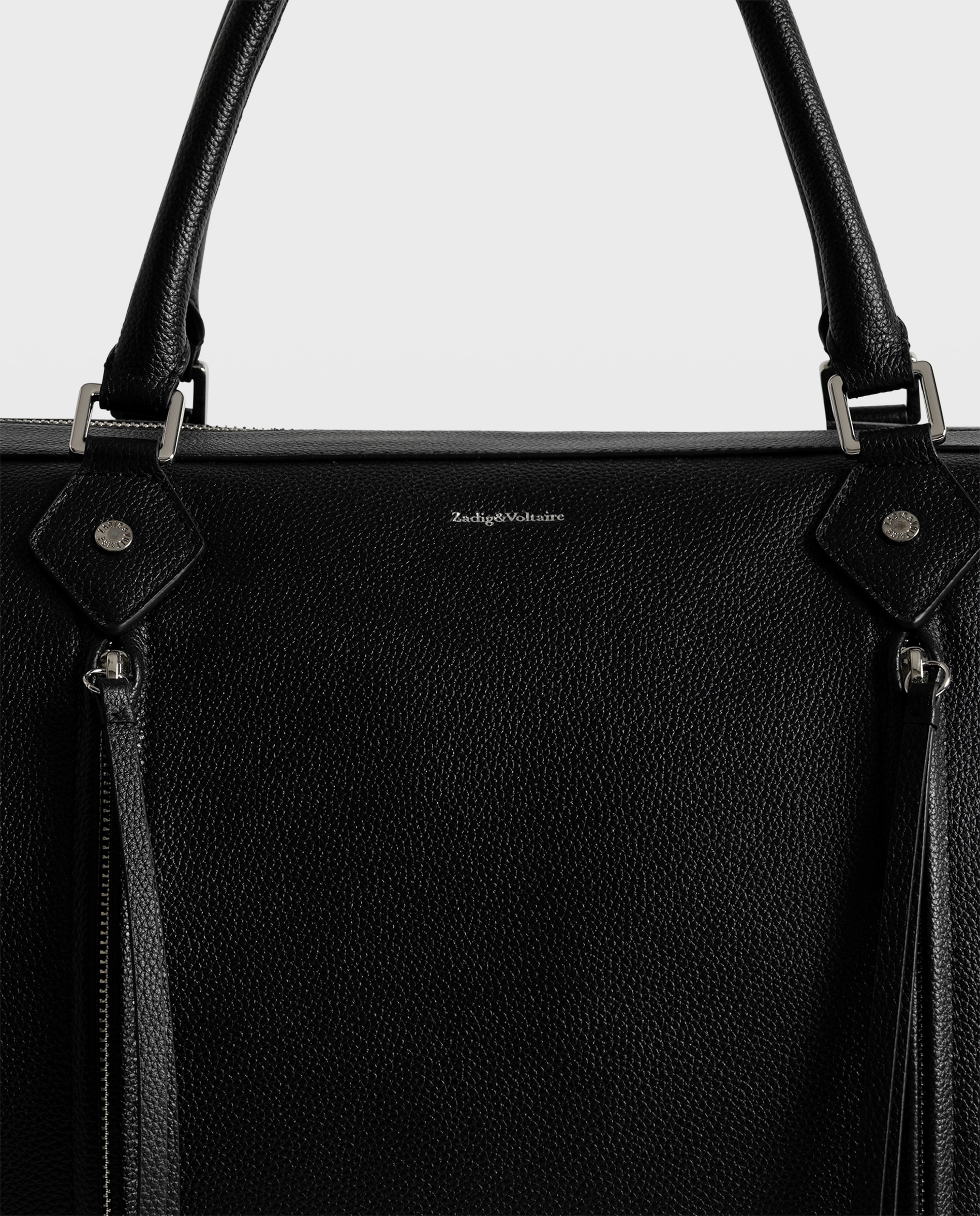 Bolso de hombro sunny travel de piel granulada con diseño ampliable y bandolera extraíble - Zadig & Voltaire - Negro Negro-5