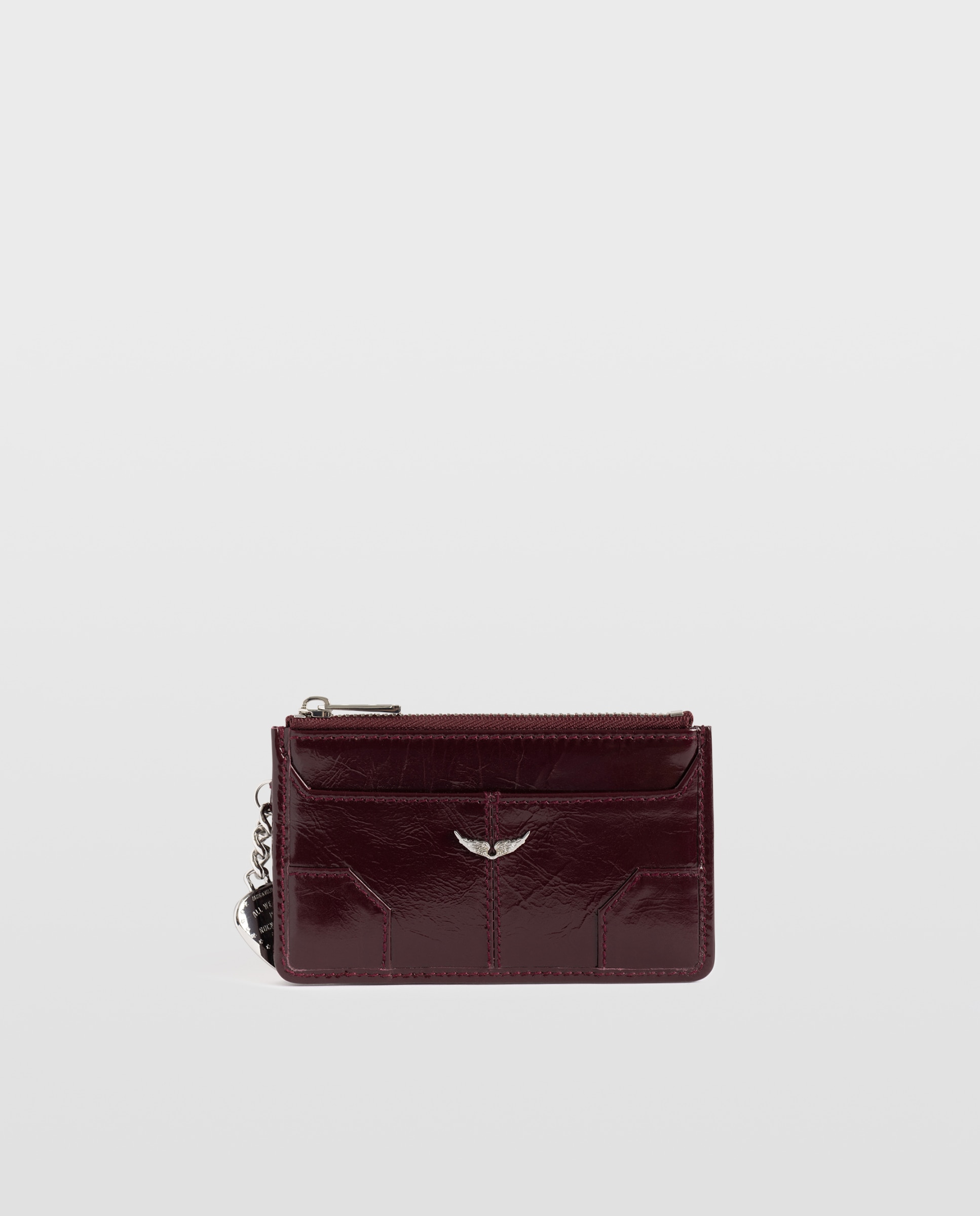 Tarjetero para mujer en piel charol vintage - Zadig & Voltaire - Morado Morado-1