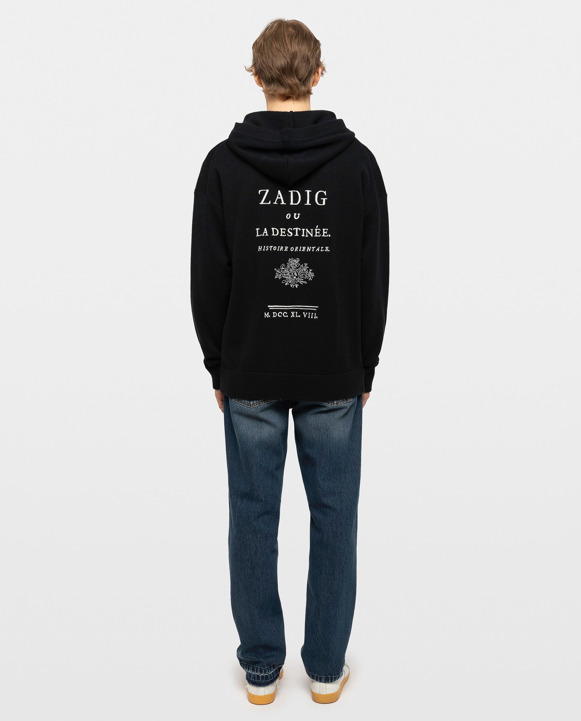 Cárdigan de hombre de cachemira con cremallera y capucha - Zadig & Voltaire - Negro Negro-2