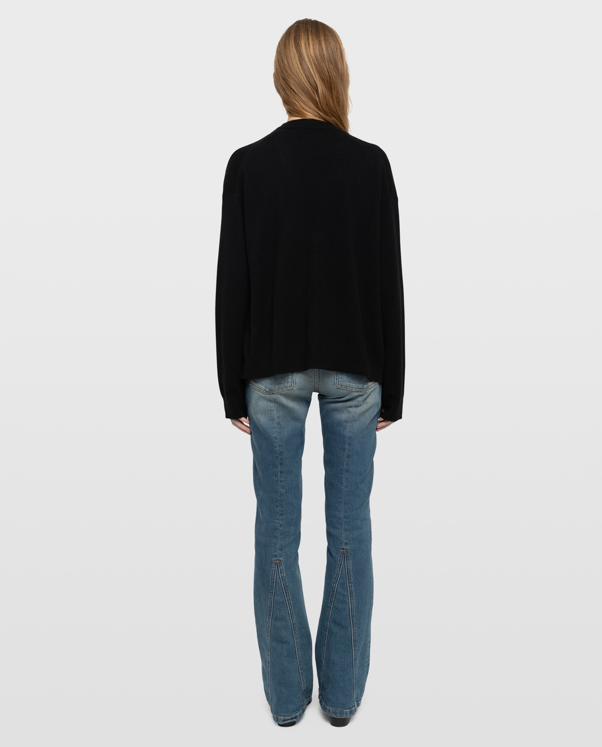 Cárdigan de mujer 100% cachemira con cuello de pico - Zadig & Voltaire - Negro Negro-2