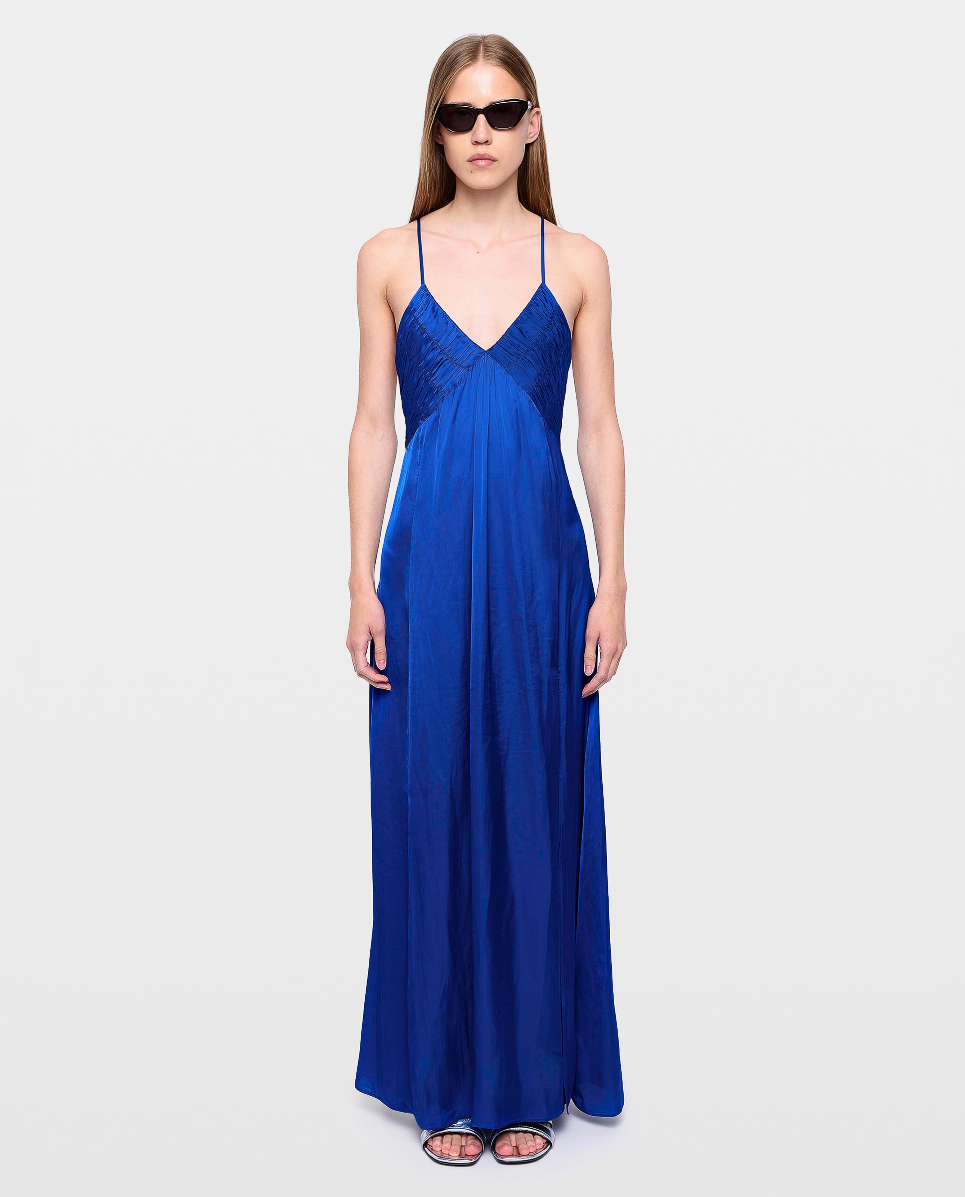 Zadig &amp; Voltaire - Vestido largo plisado de satén.