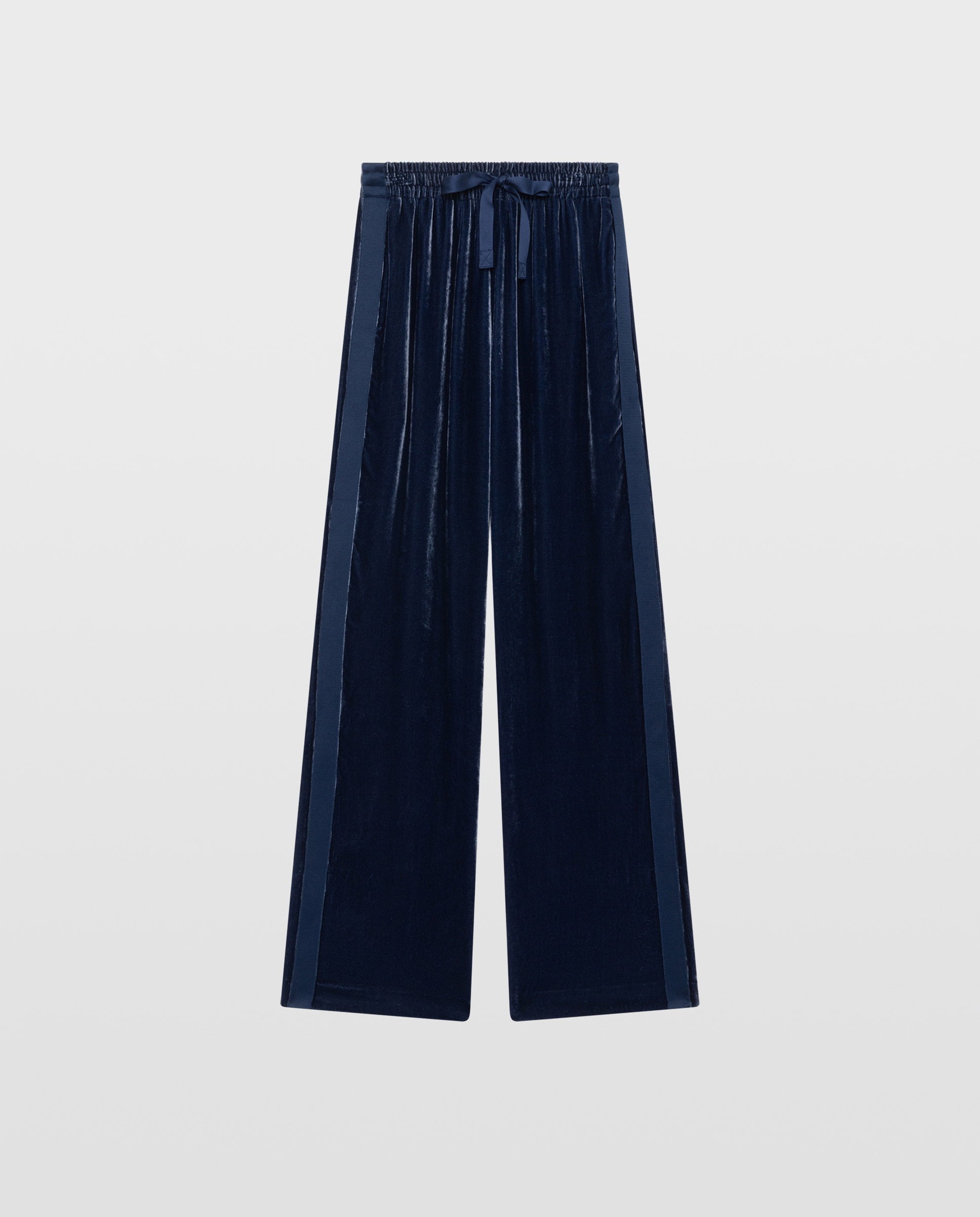 Pantalones anchos de mujer de terciopelo estilo jogging de tiro bajo con cintura elástica - Zadig & Voltaire - Azul marino Azul marino-5