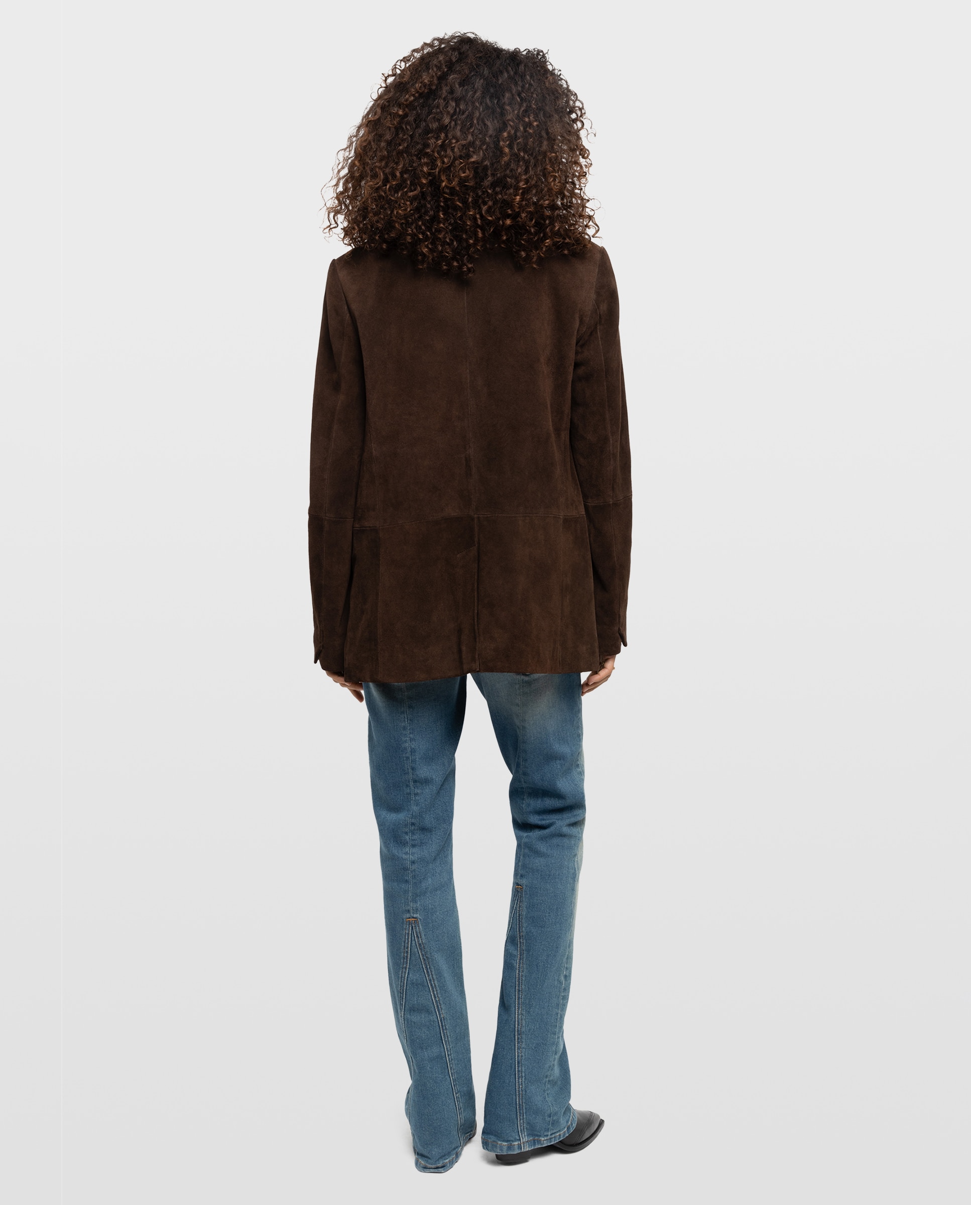 Blazer de mujer oversize de piel de ante con doble botonadura - Zadig & Voltaire - Marrón Marrón-2