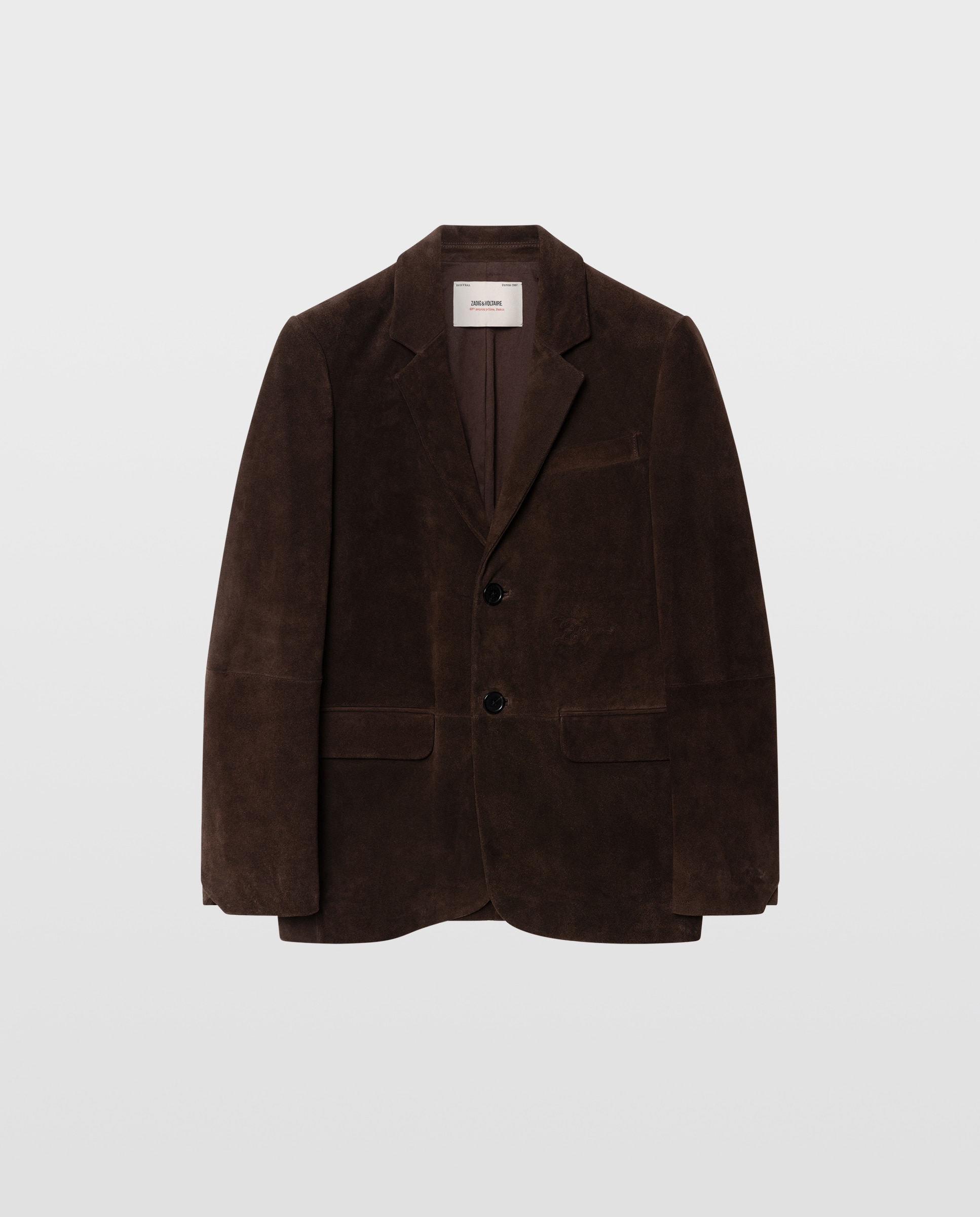 Blazer de mujer oversize de piel de ante con doble botonadura - Zadig & Voltaire - Marrón Marrón-6