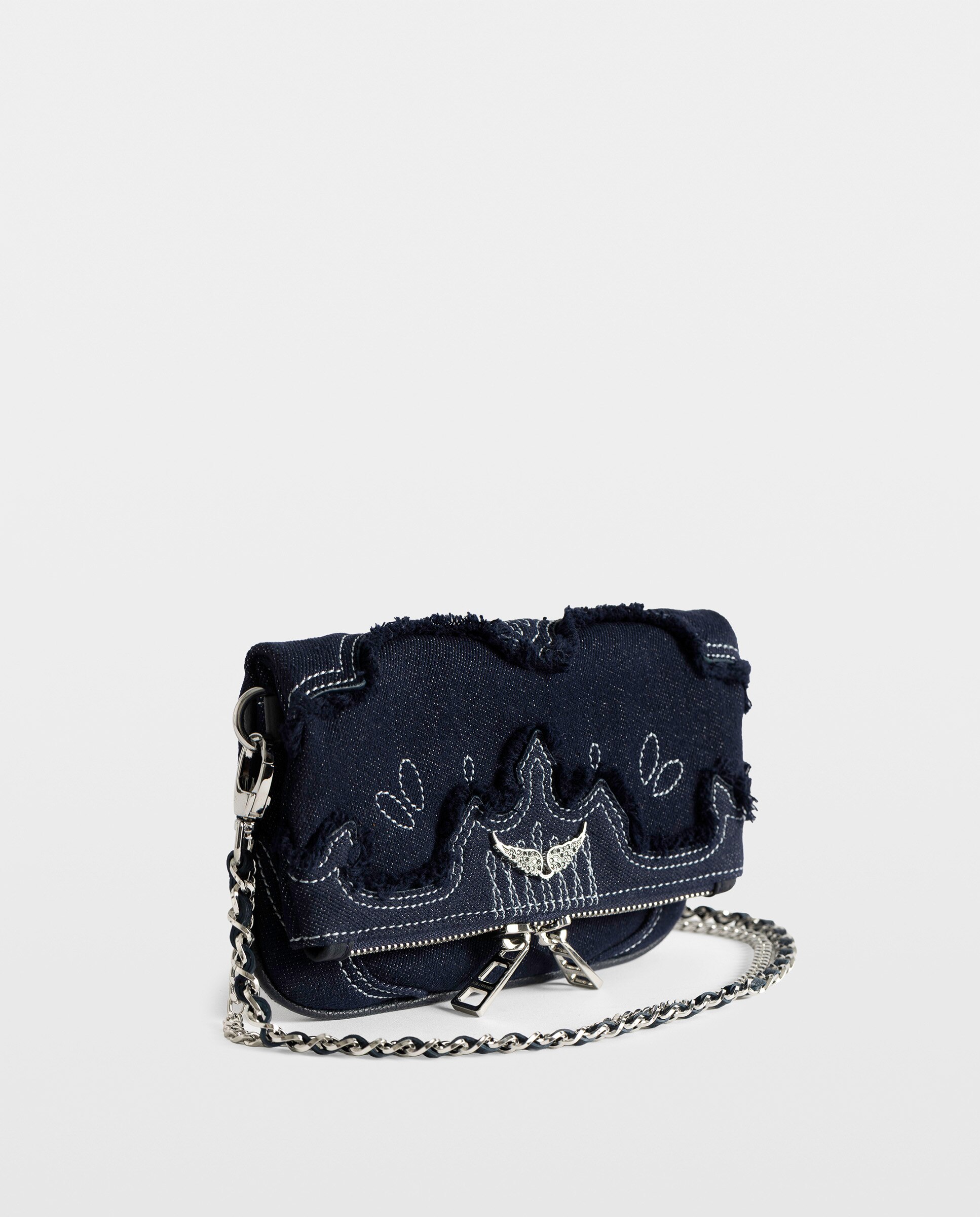 Bolso de mano rock mini denim con strass - Zadig & Voltaire - Azul Azul-3