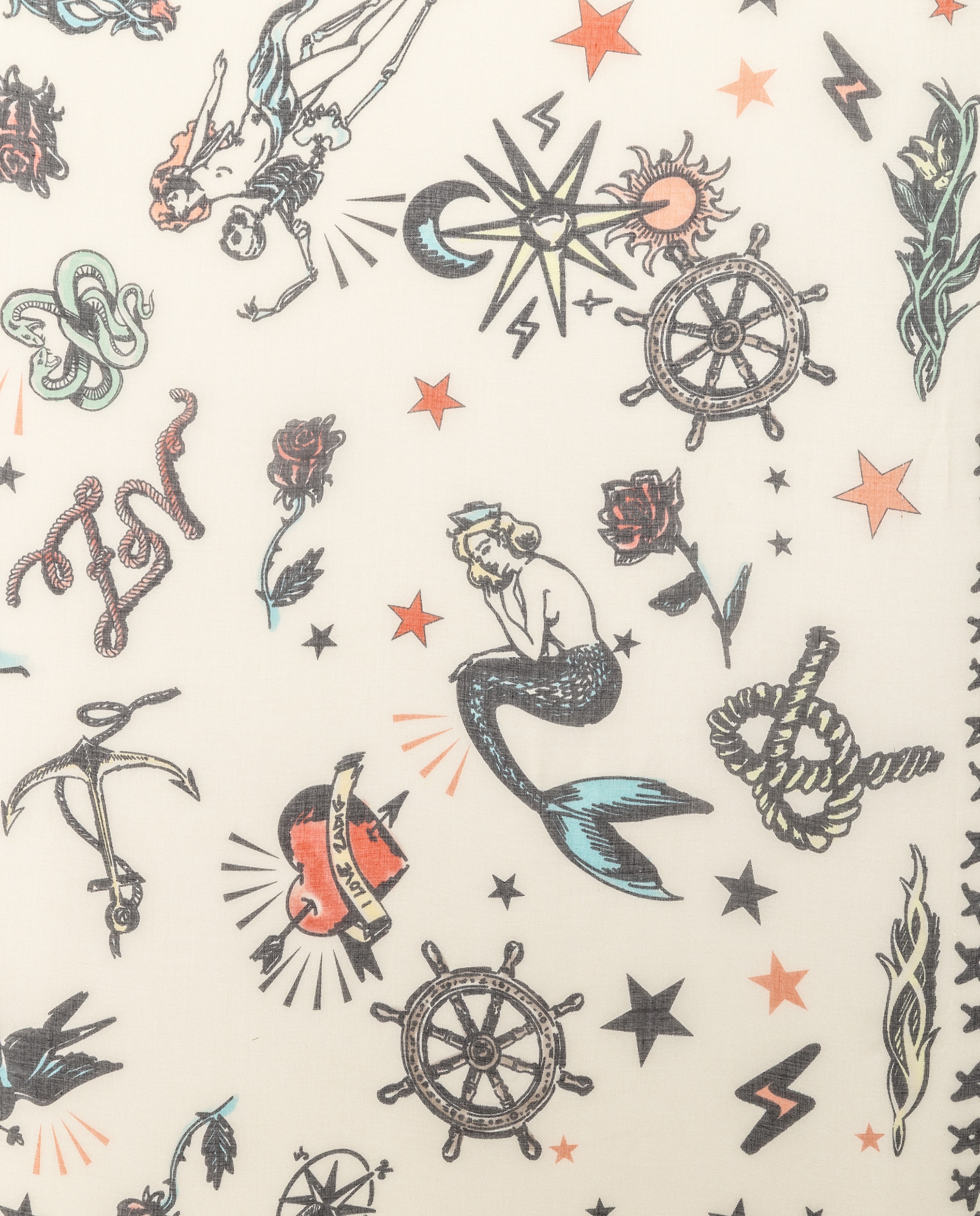 Pañuelo con estampado tattoo en modal para mujer - Zadig & Voltaire - Blanco Blanco-3