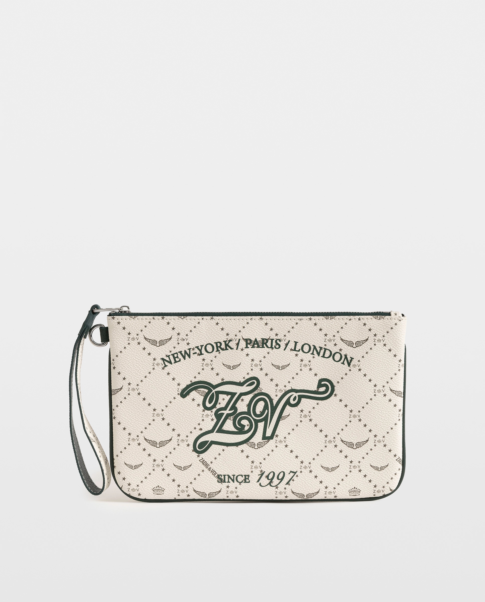 Cartera pequeña de mujer de lona revestida con monograma - Zadig & Voltaire - Blanco Blanco-1