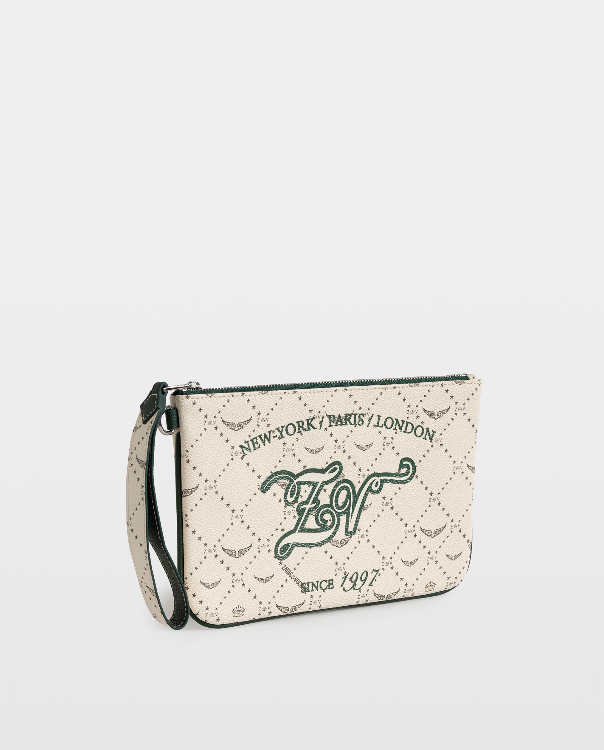 Cartera pequeña de mujer de lona revestida con monograma - Zadig & Voltaire - Blanco Blanco-3