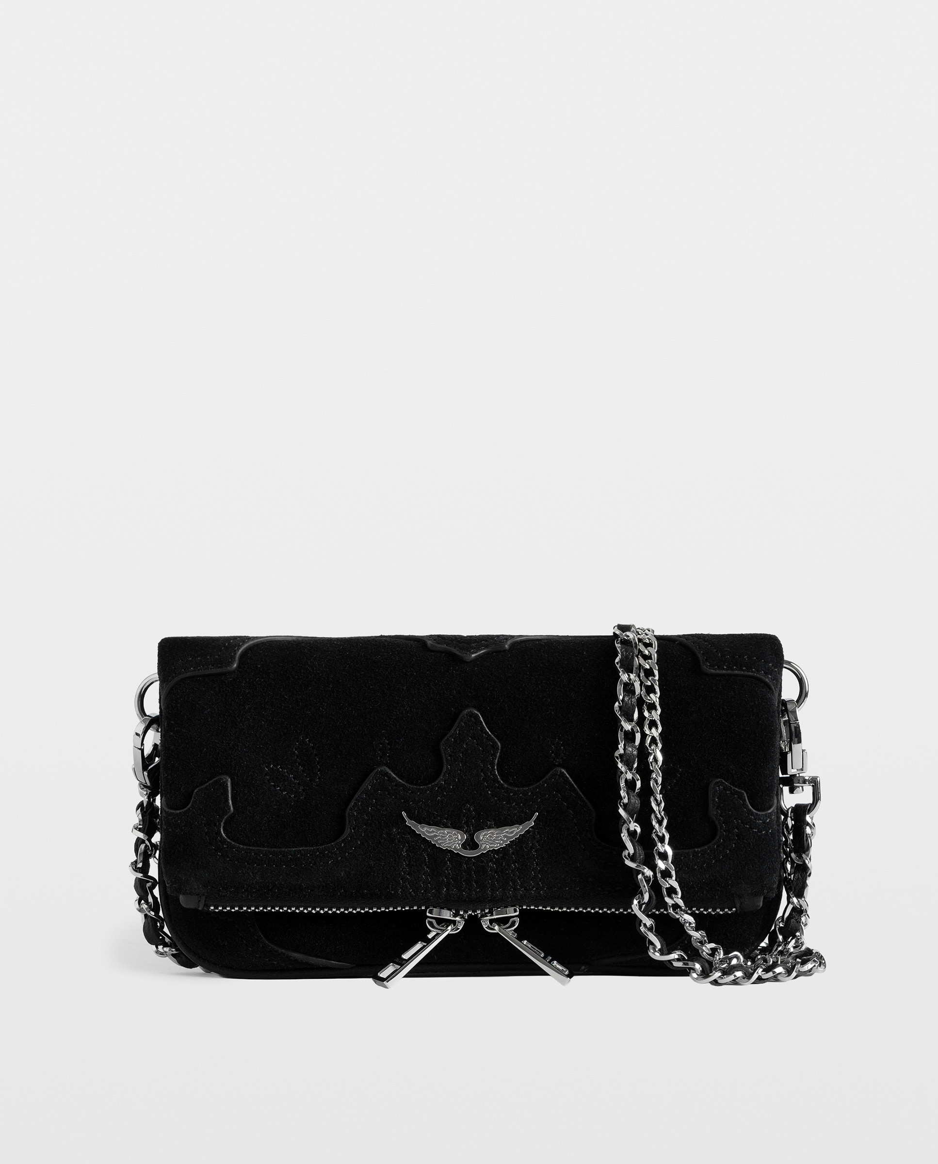 Bolso de mano western mini de ante con efecto desgastado - Zadig & Voltaire - Negro Negro-1