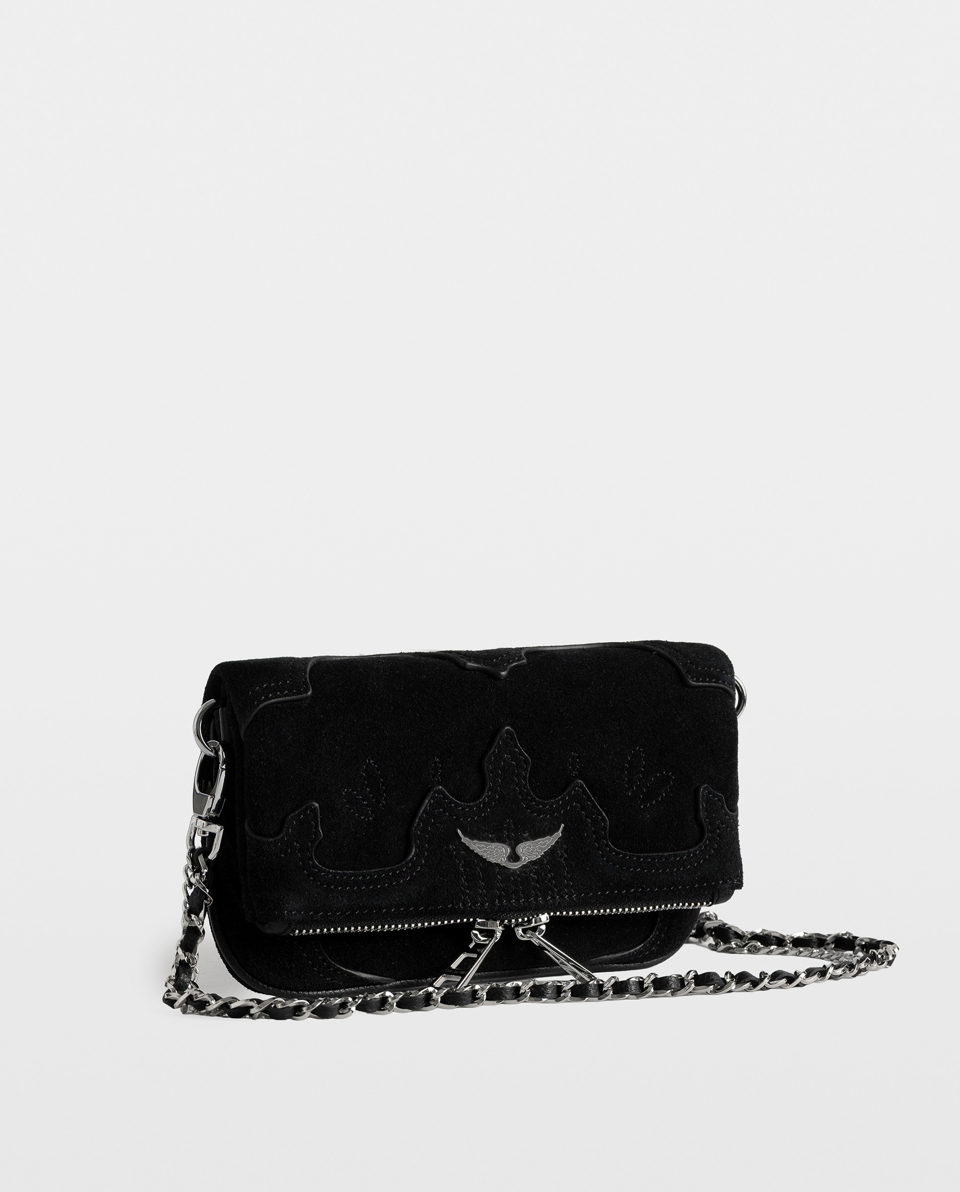 Bolso de mano western mini de ante con efecto desgastado - Zadig & Voltaire - Negro Negro-3