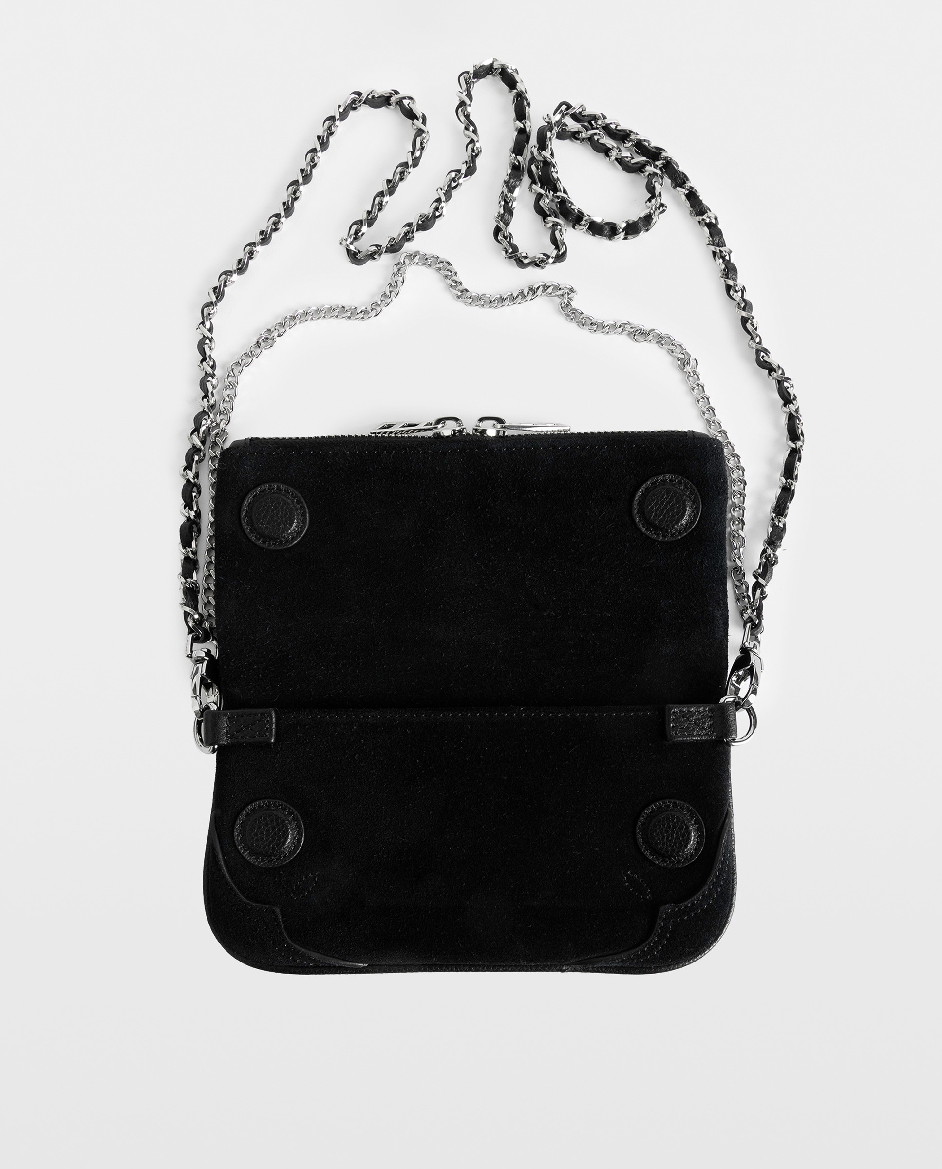 Bolso de mano western mini de ante con efecto desgastado - Zadig & Voltaire - Negro Negro-5