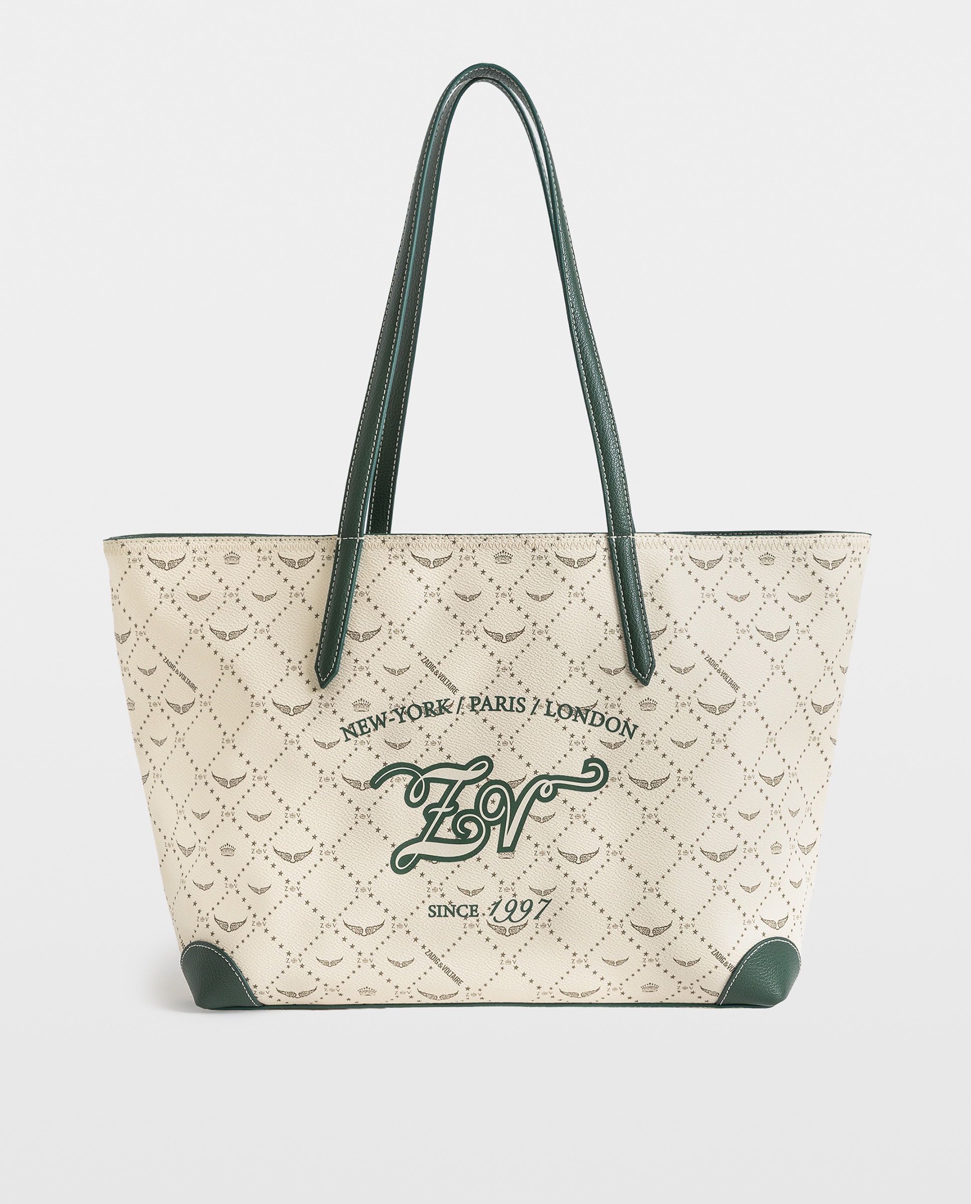 Bolso shopper de lona con monograma - Zadig & Voltaire - Blanco Blanco-1