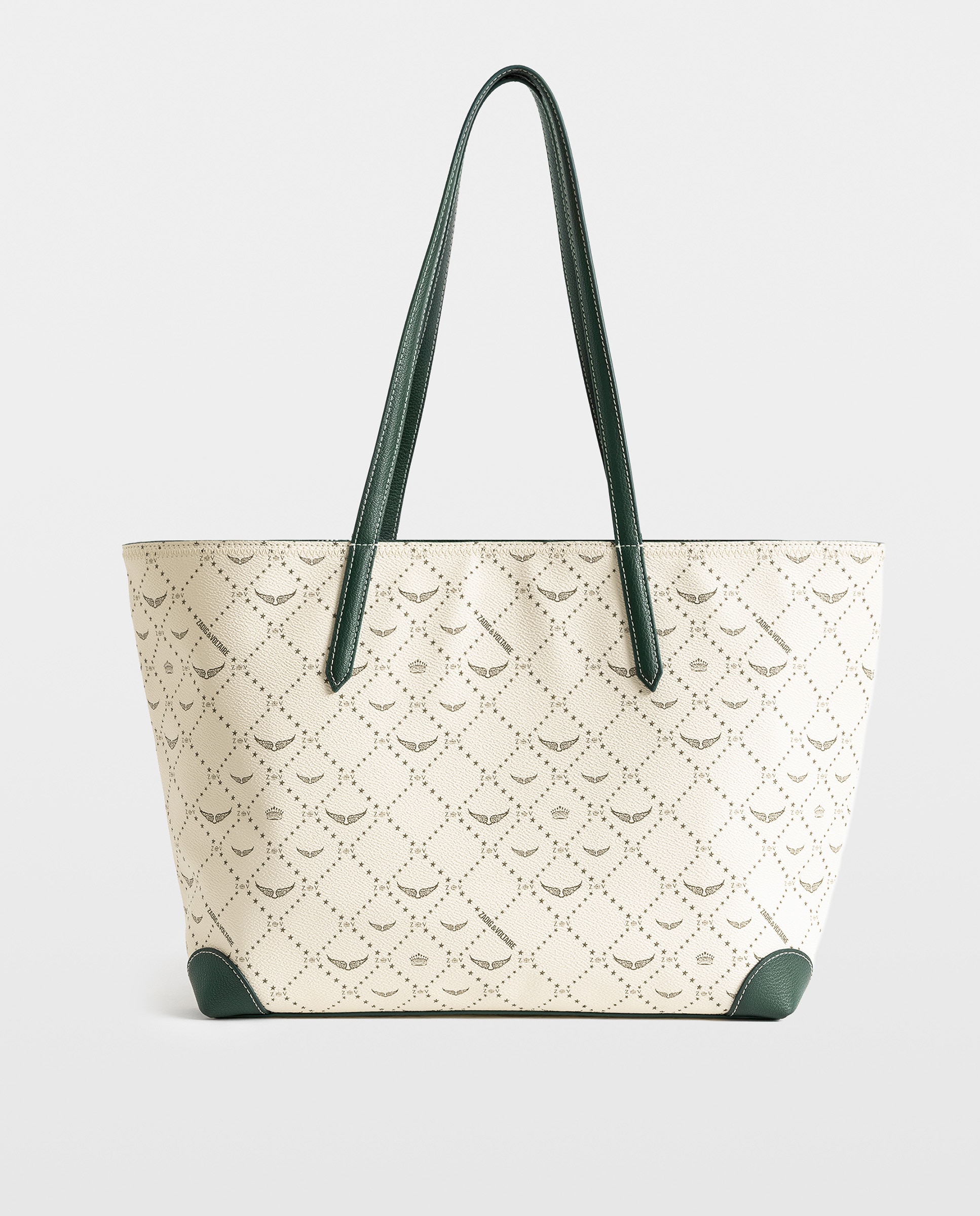 Bolso shopper de lona con monograma - Zadig & Voltaire - Blanco Blanco-5