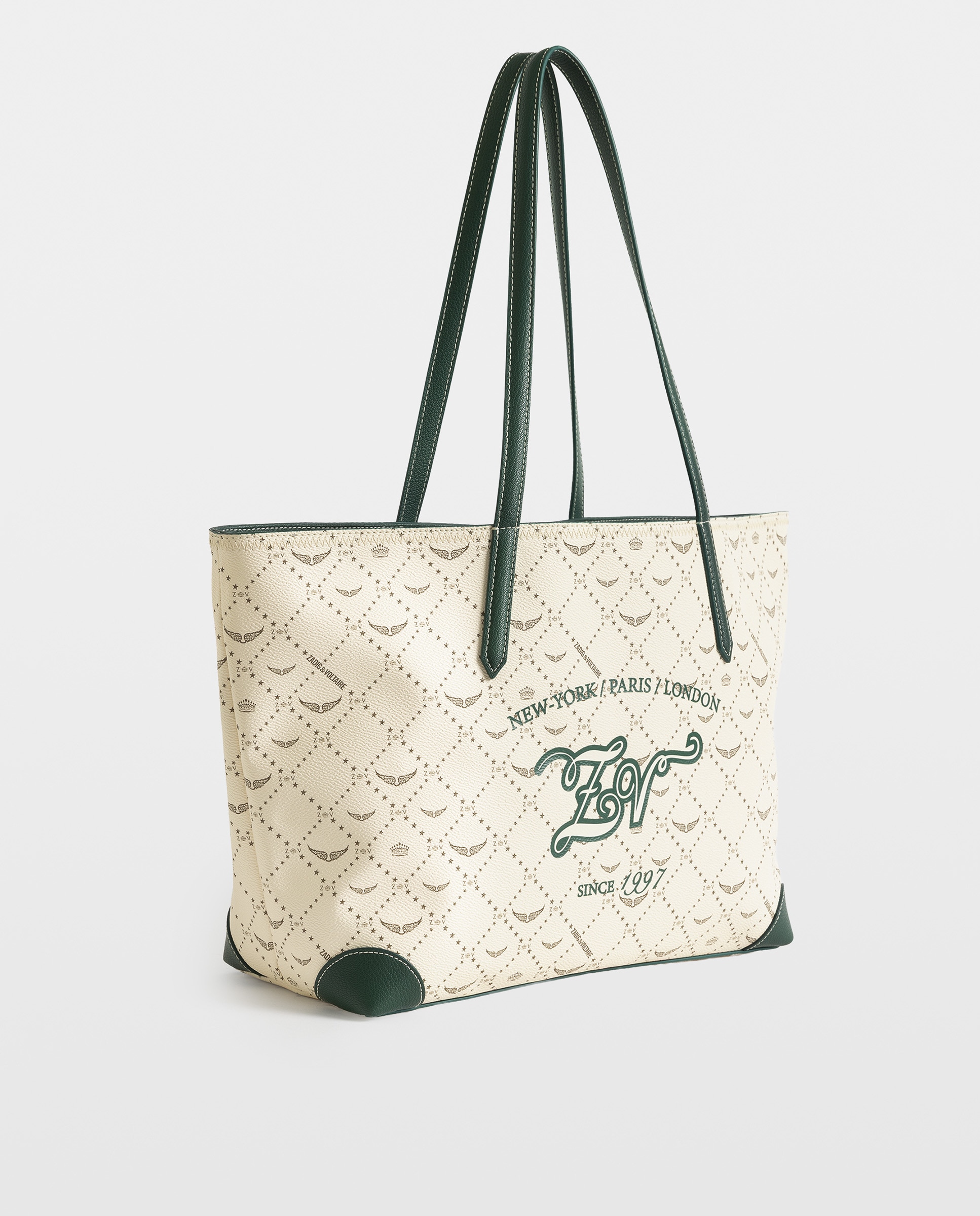Bolso shopper de lona con monograma - Zadig & Voltaire - Blanco Blanco-4