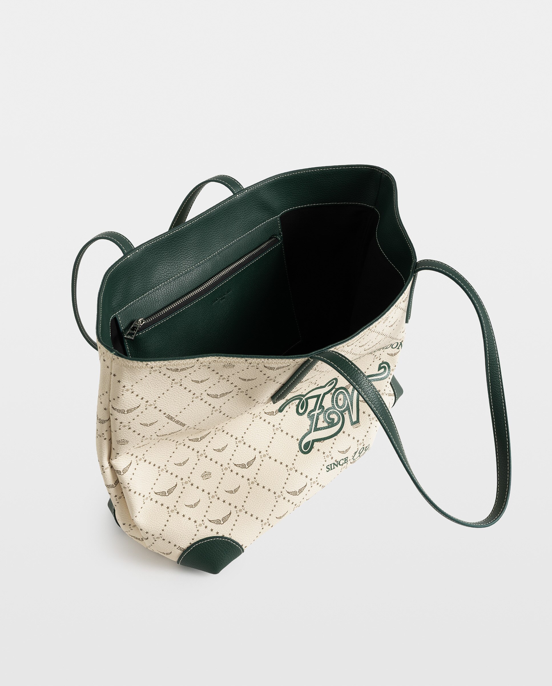 Bolso shopper de lona con monograma - Zadig & Voltaire - Blanco Blanco-6