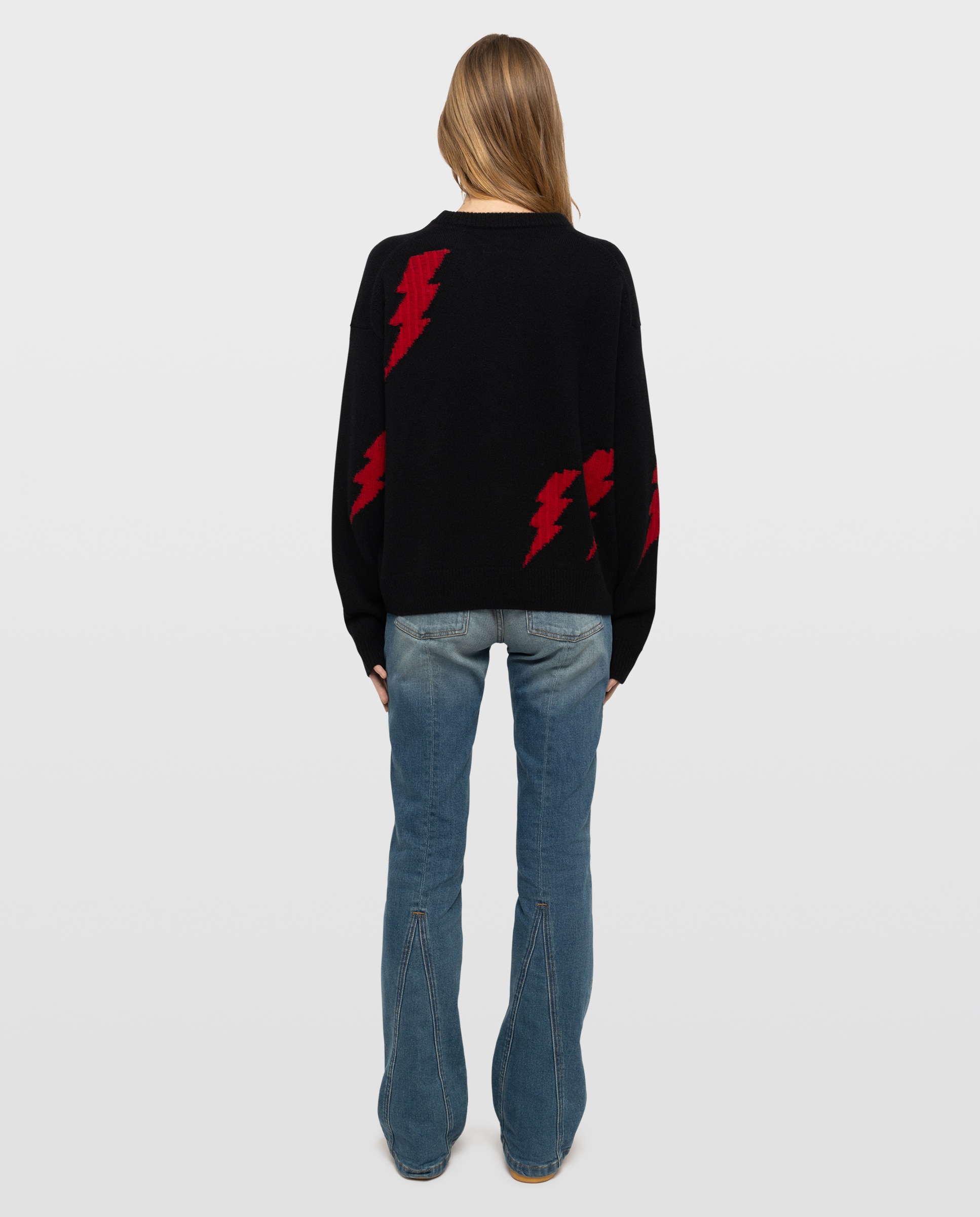 Jersey de mujer 100% cachemira de cuello redondo y manga larga - Zadig & Voltaire - Negro Negro-2