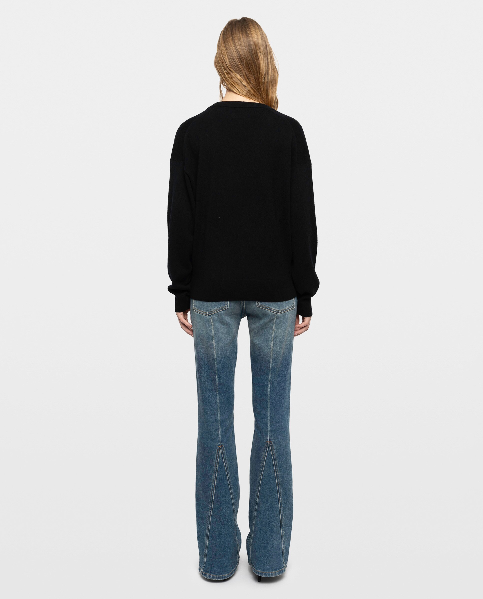 Jersey de mujer con escote pico y manga larga - Zadig & Voltaire - Negro Negro-2