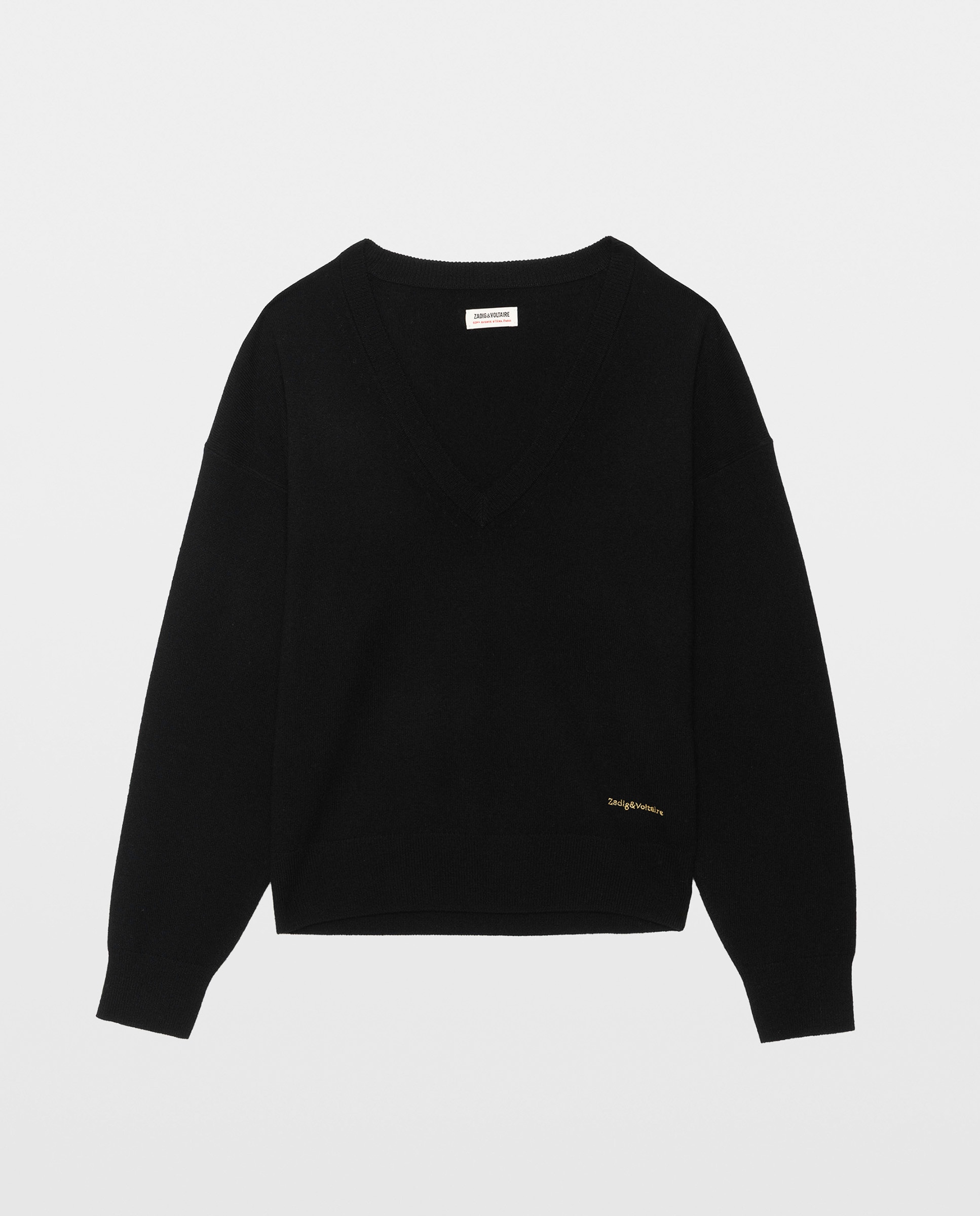 Jersey de mujer con escote pico y manga larga - Zadig & Voltaire - Negro Negro-5