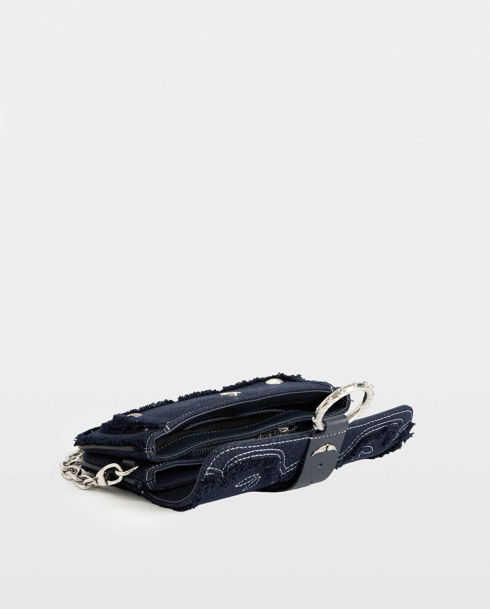 Bolso mini denim con anilla y cadena - Zadig & Voltaire - Azul Azul-3