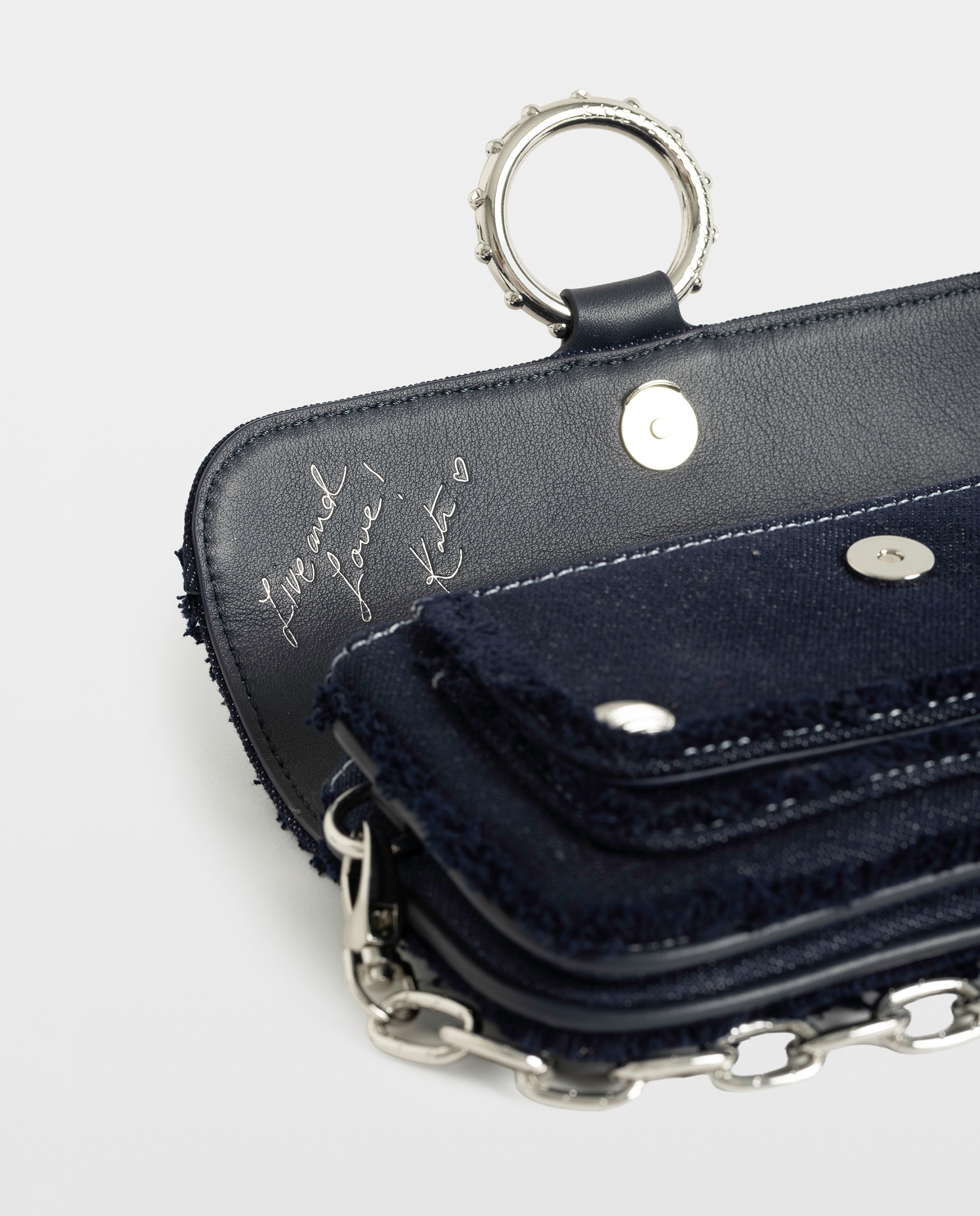 Bolso mini denim con anilla y cadena - Zadig & Voltaire - Azul Azul-5