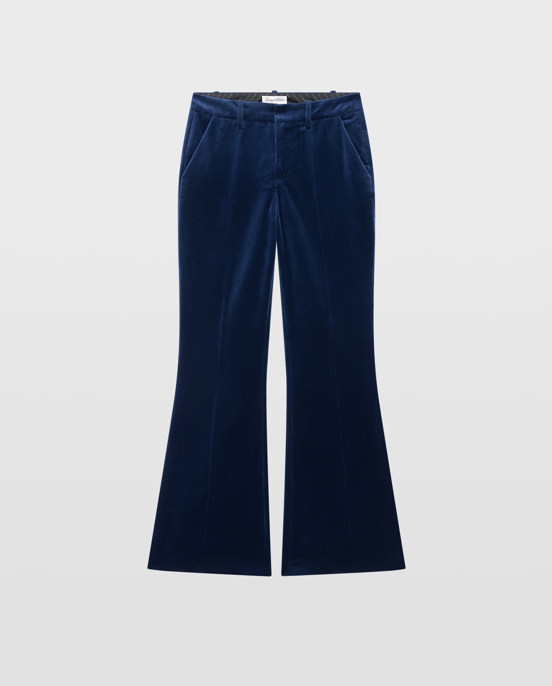 Pantalones de campana de mujer de terciopelo de cintura baja - Zadig & Voltaire - Azul marino Azul marino-5