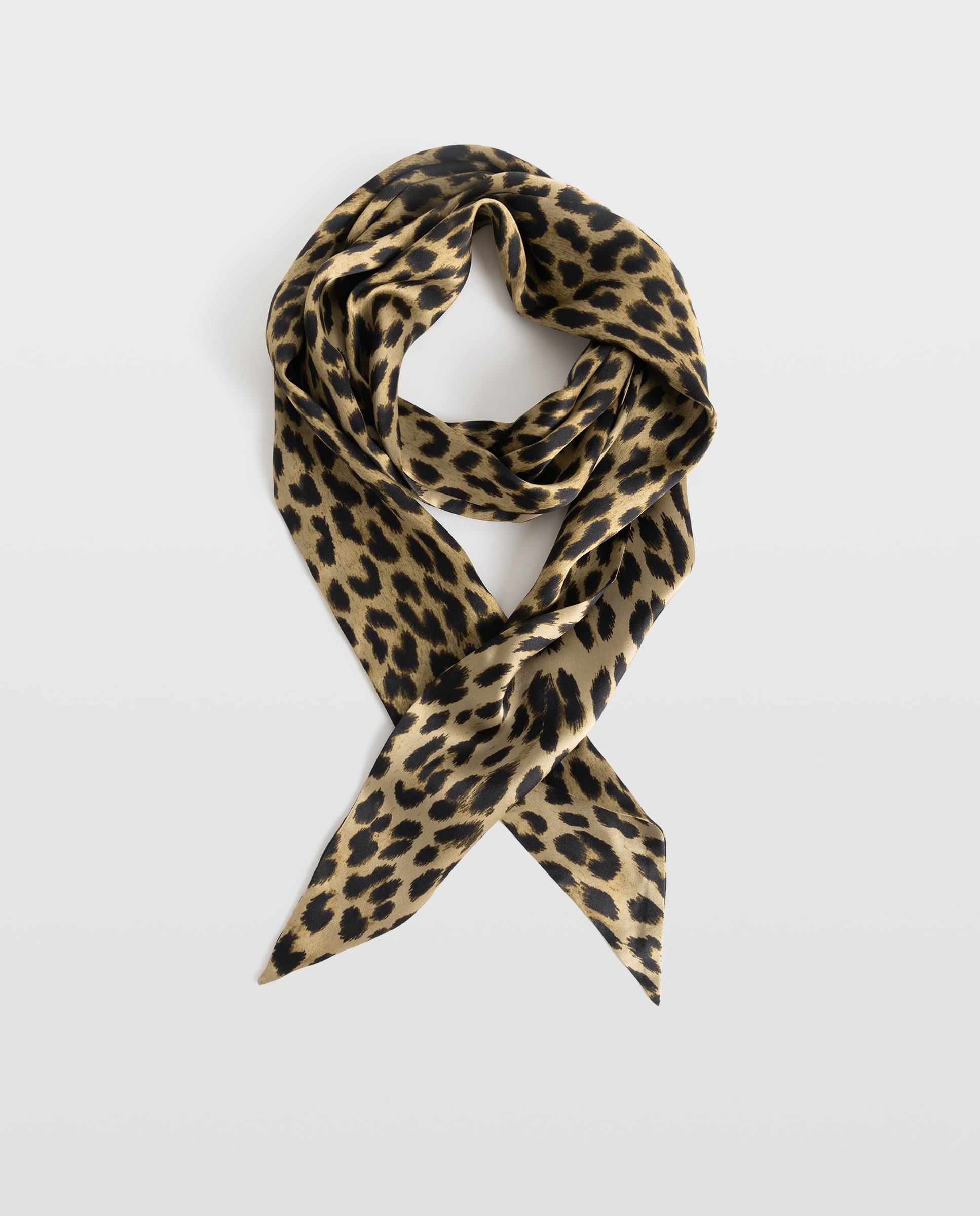 Pañuelo de mujer de seda con estampado de leopardo - Zadig & Voltaire - Blanco Blanco-2