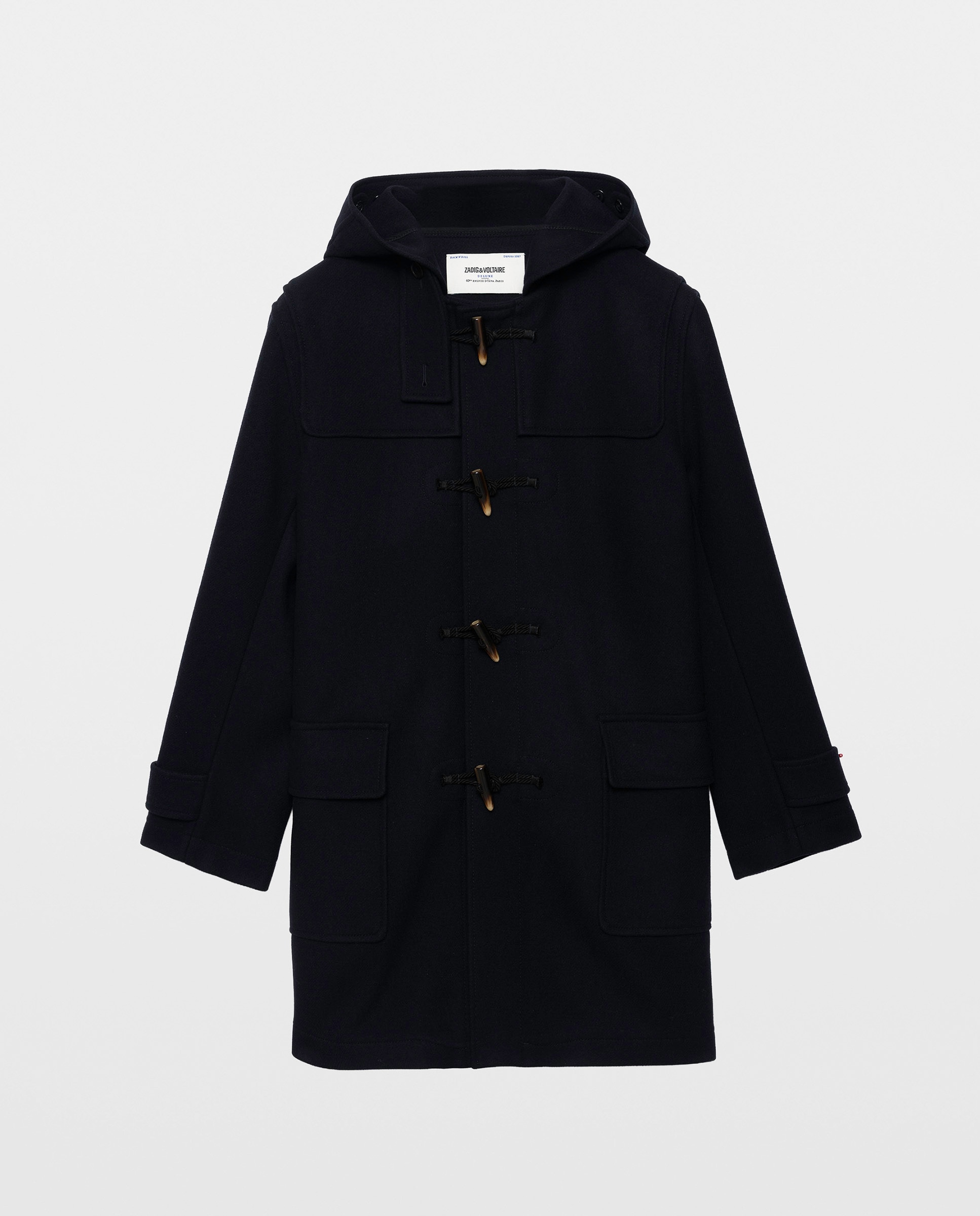 Trenca de hombre con capucha de lana - Zadig & Voltaire - Azul marino Azul marino-5