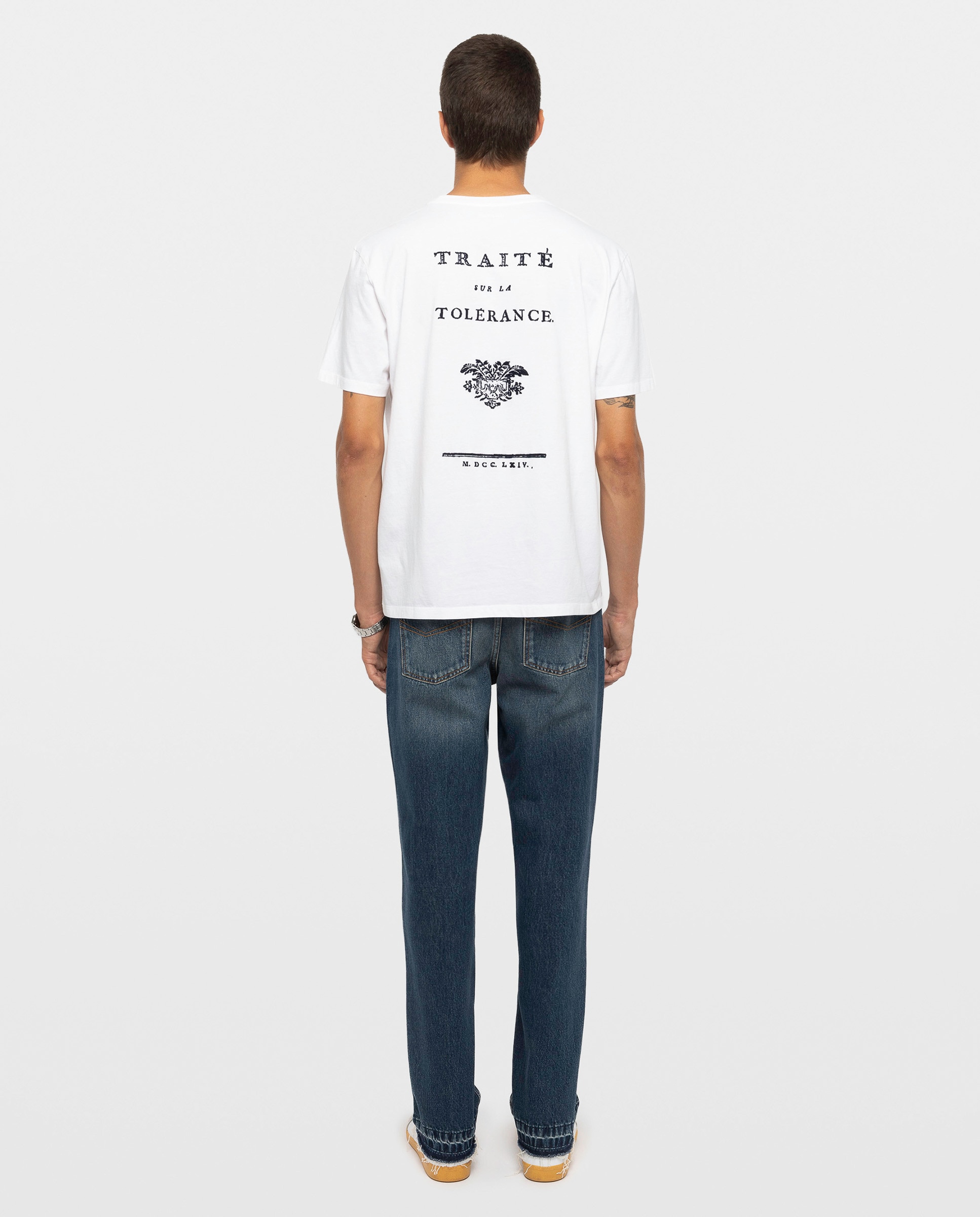Camiseta de hombre de manga corta de algodón con flocado - Zadig & Voltaire - Blanco Blanco-2