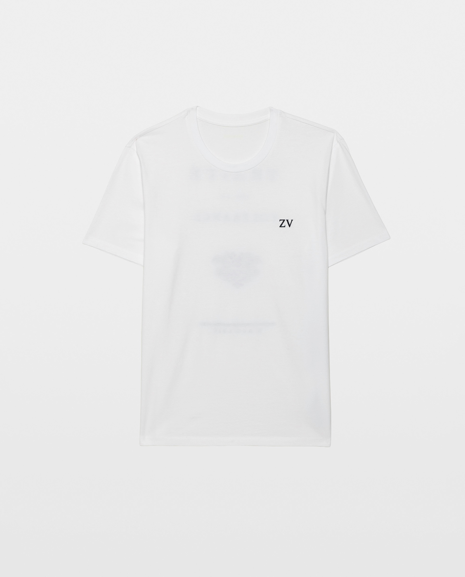 Camiseta de hombre de manga corta de algodón con flocado - Zadig & Voltaire - Blanco Blanco-5