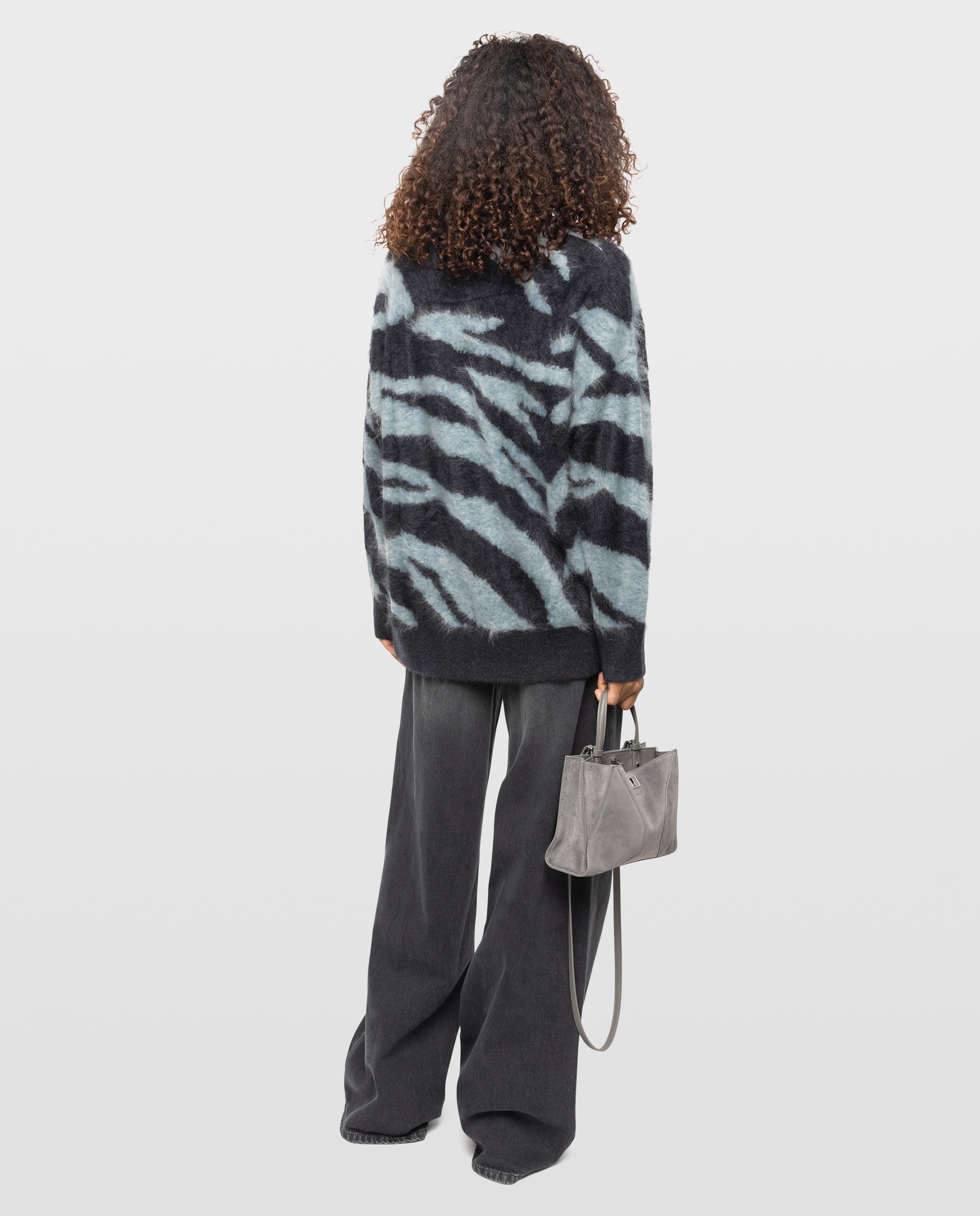Imagen 2 de Cárdigan de mujer 100% cachemira con jacquard cebra - Zadig & Voltaire - Gris oscuro Gris oscuro