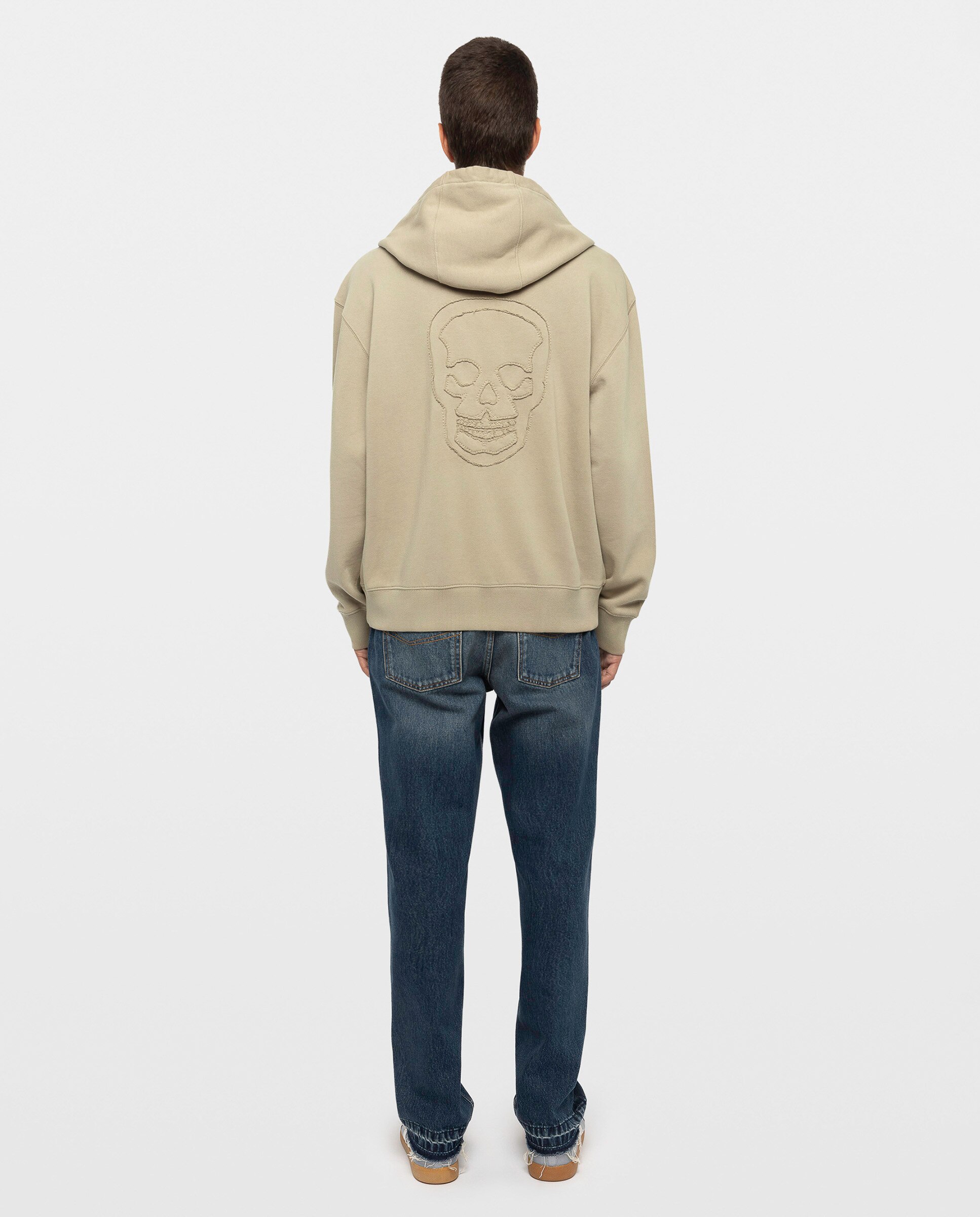 Sudadera con cremallera de hombre manga larga algodón - Zadig & Voltaire - Beige Beige-2